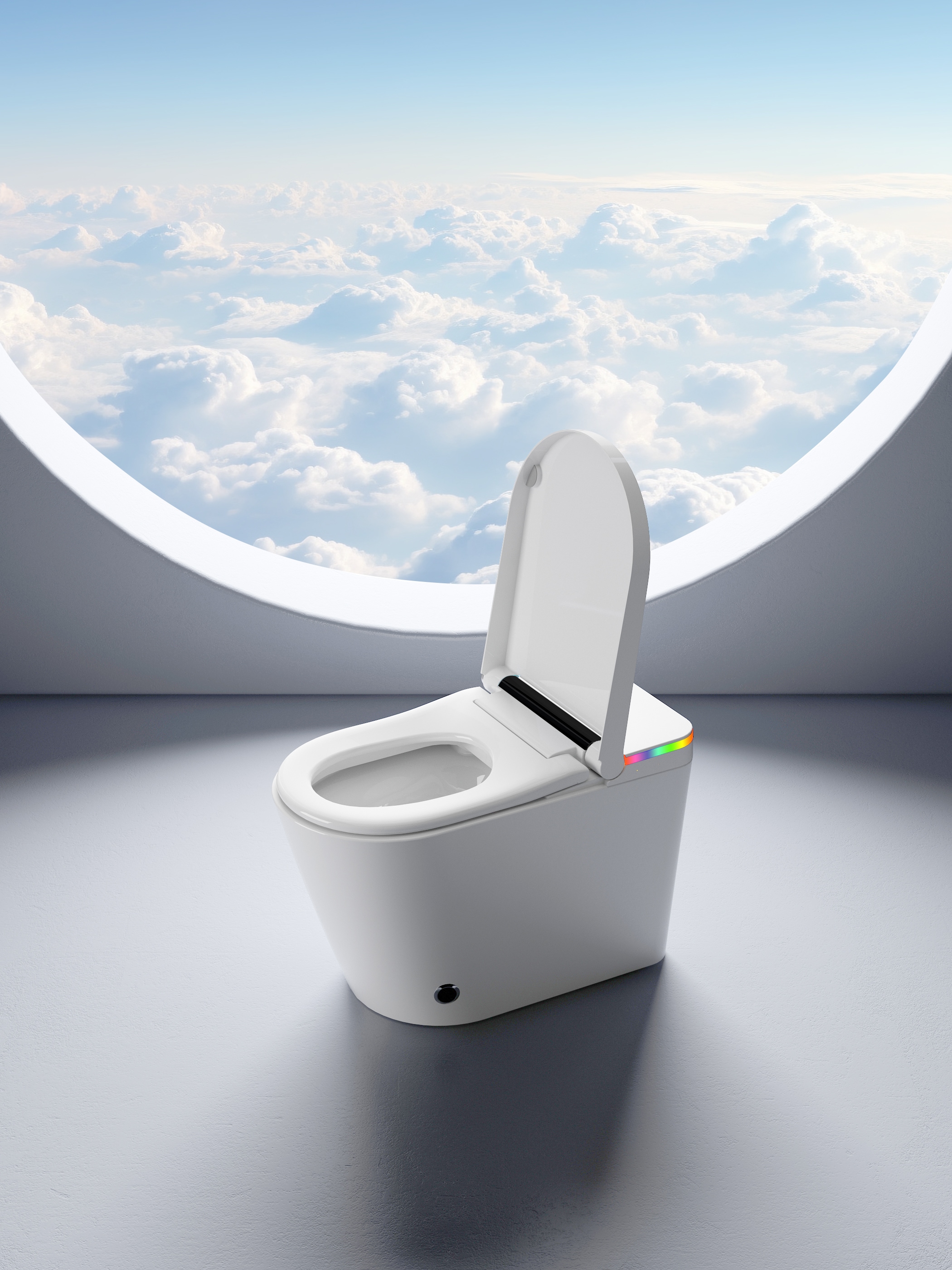 Forclover HBV-X8360 White Touchless Flush Elongated Standard height Soft Close 1-piece Portable Bidet Toilet 12-in Rough-In 1.28 GPF
