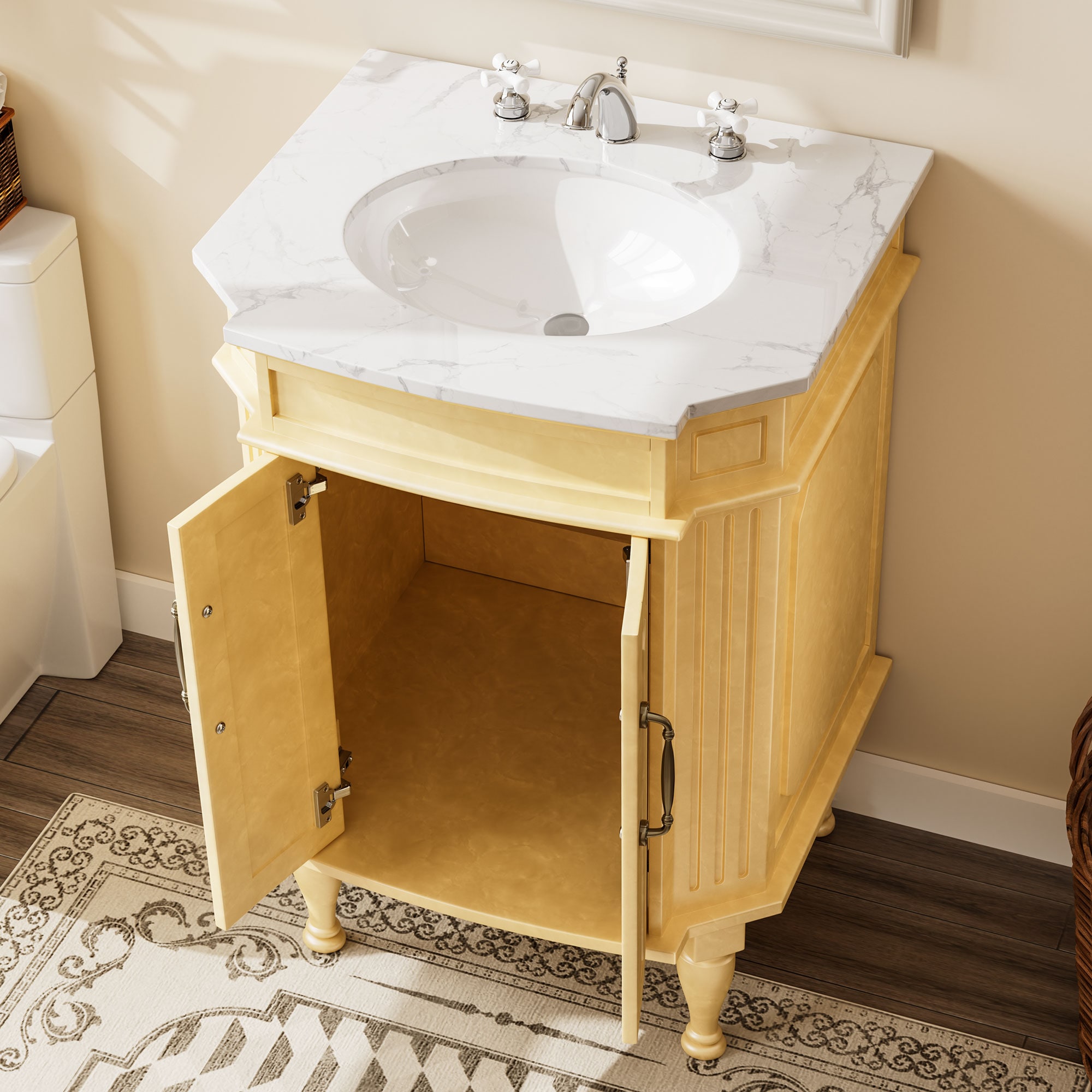 VOUA LWS-10X10-LK-BE+BASE Bath-Vanity-Combo - View #4