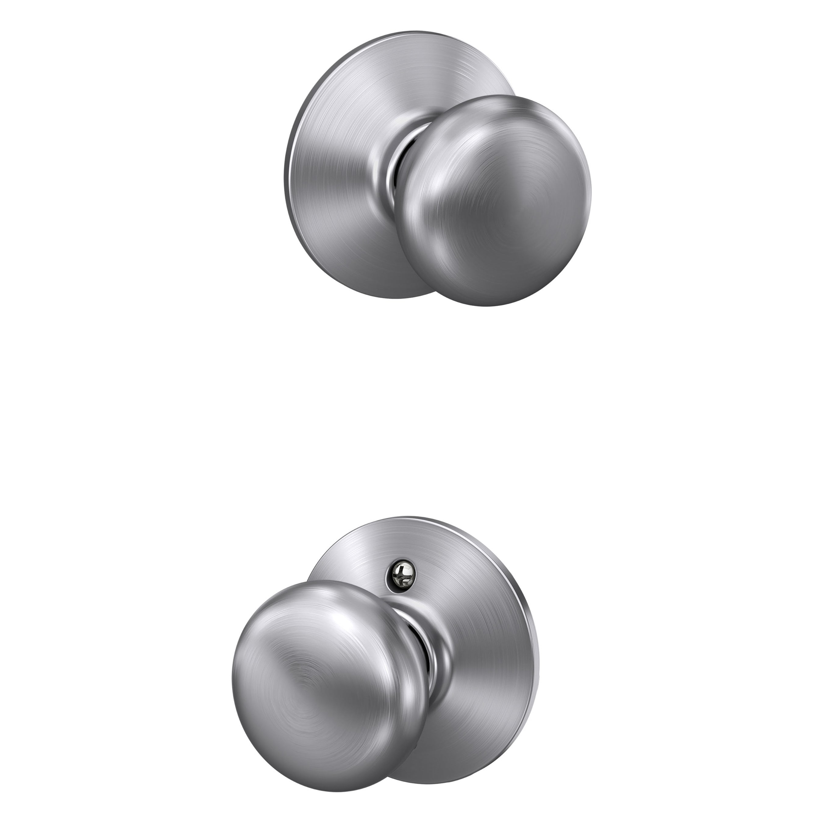 Schlage F10 PLY 626 F10 PLY Plymouth Satin Chrome Interior Hall/Closet No deadbolt Passage door knob Single pack