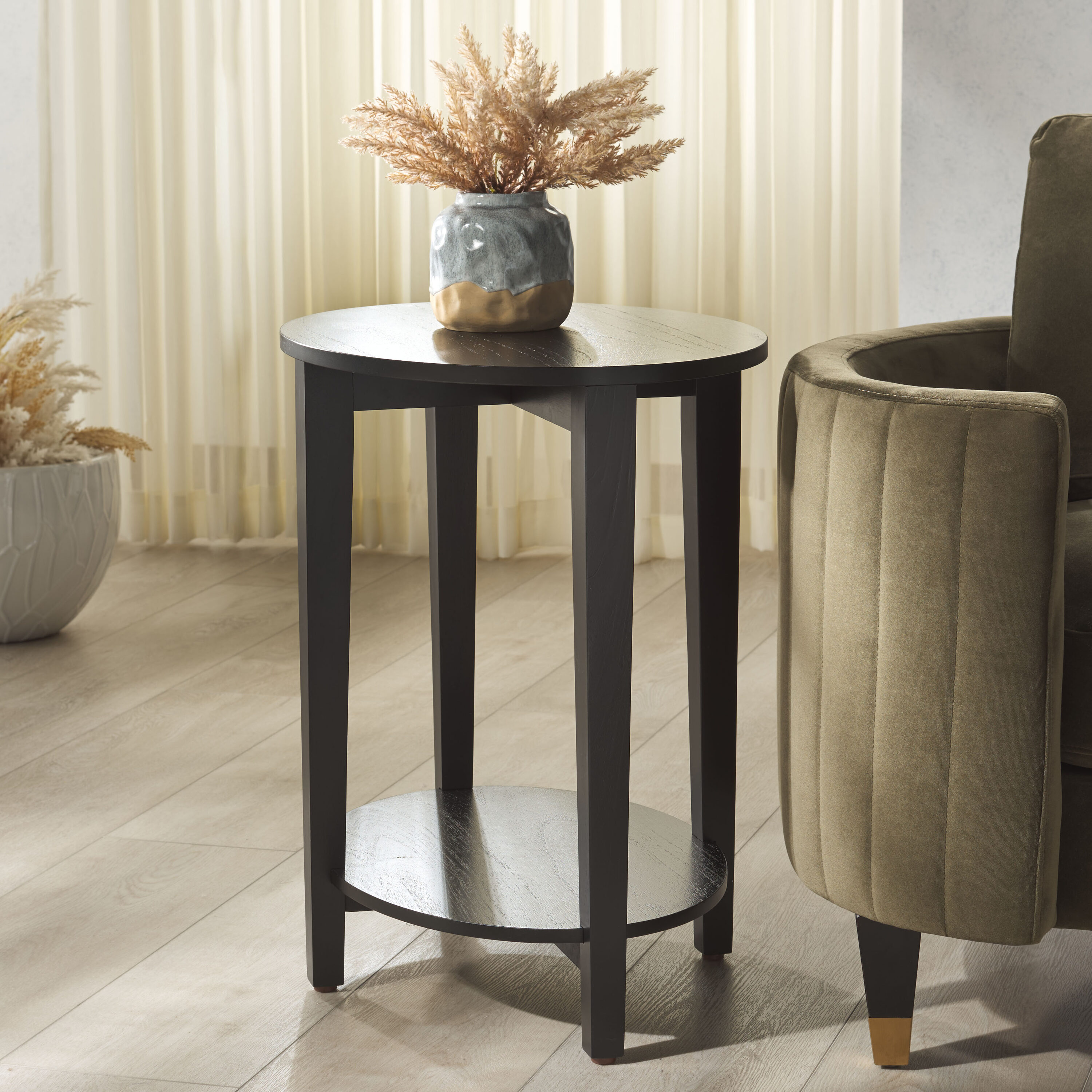 Safavieh SFV1321A Bonaclara Contemporary Style Wood 2 Leg Table/Natural