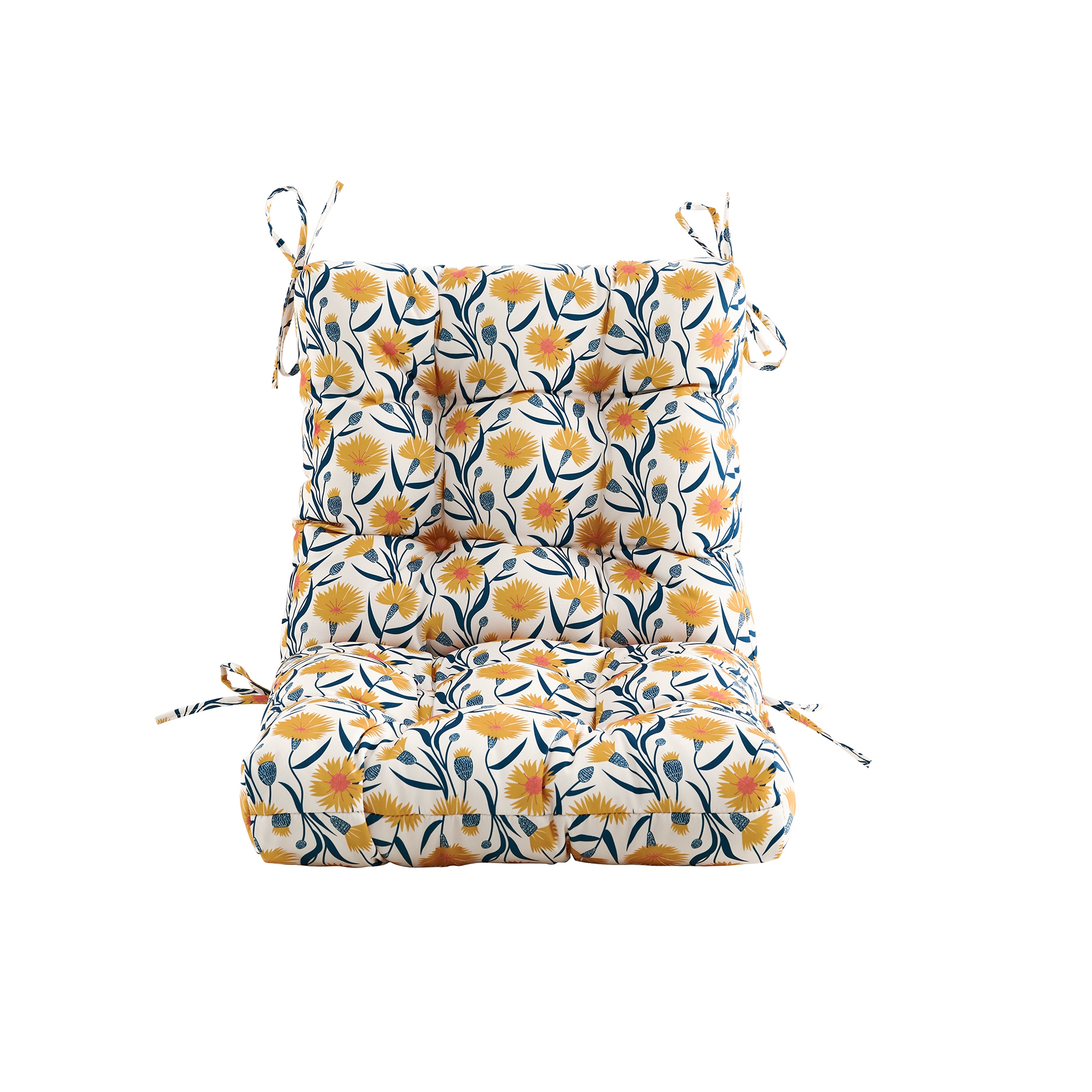 Artplan -  Outdoor Cushions Wicker Tufted Pillow with Back for Outdoor Furniture Rocking Chair Cu...