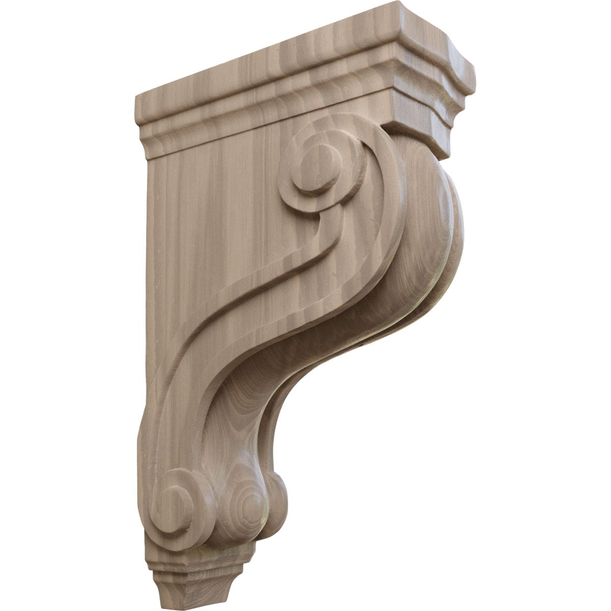 Ekena Millwork COR03X08X13TSWA 3.875-in x 8.0-in x 13-in Unfinished Walnut Wood Paintable/Stainable Corbel