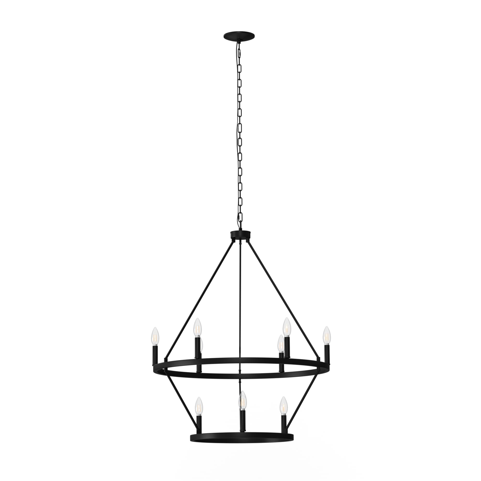 allen + roth Williamsburg 9-Light Black Transitional Chandelier
