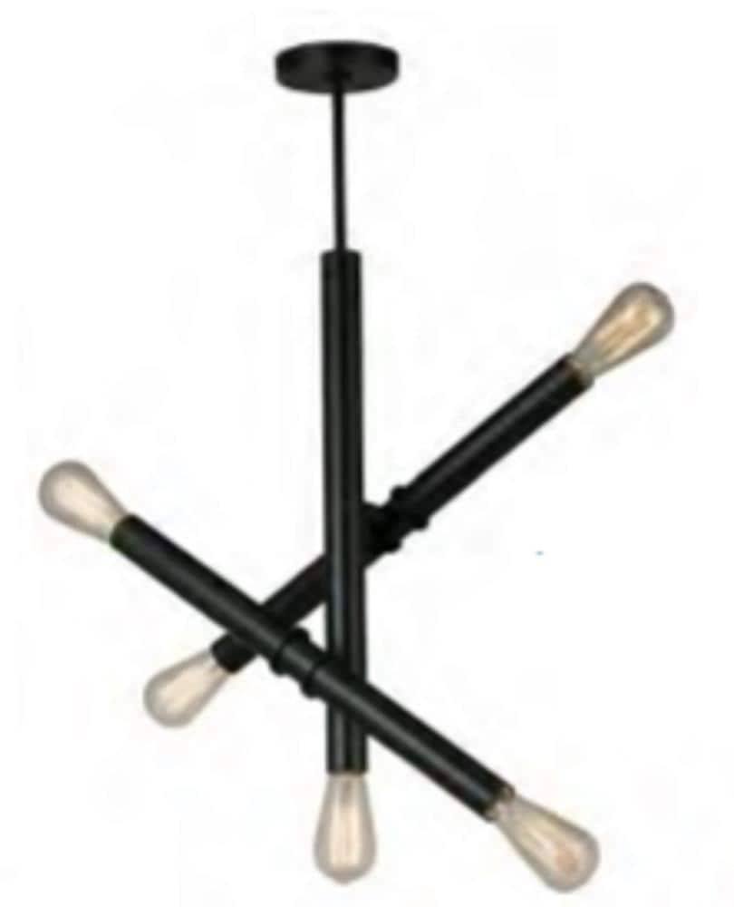 EGLO 204472A Drucker 5 -Light Black Transitional Cylinder Large Hanging Pendant light