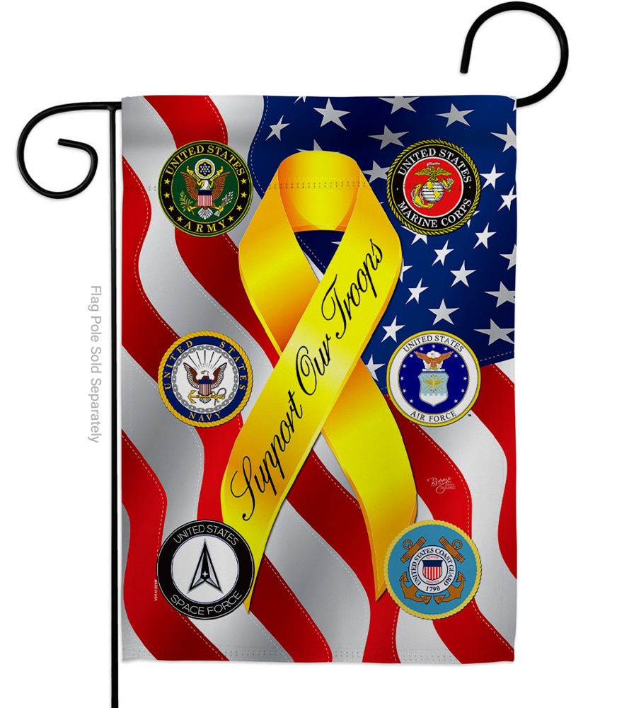 Breeze Decor LWG158664-BO 1.6-ft W x 1.1-ft H Military Garden flag
