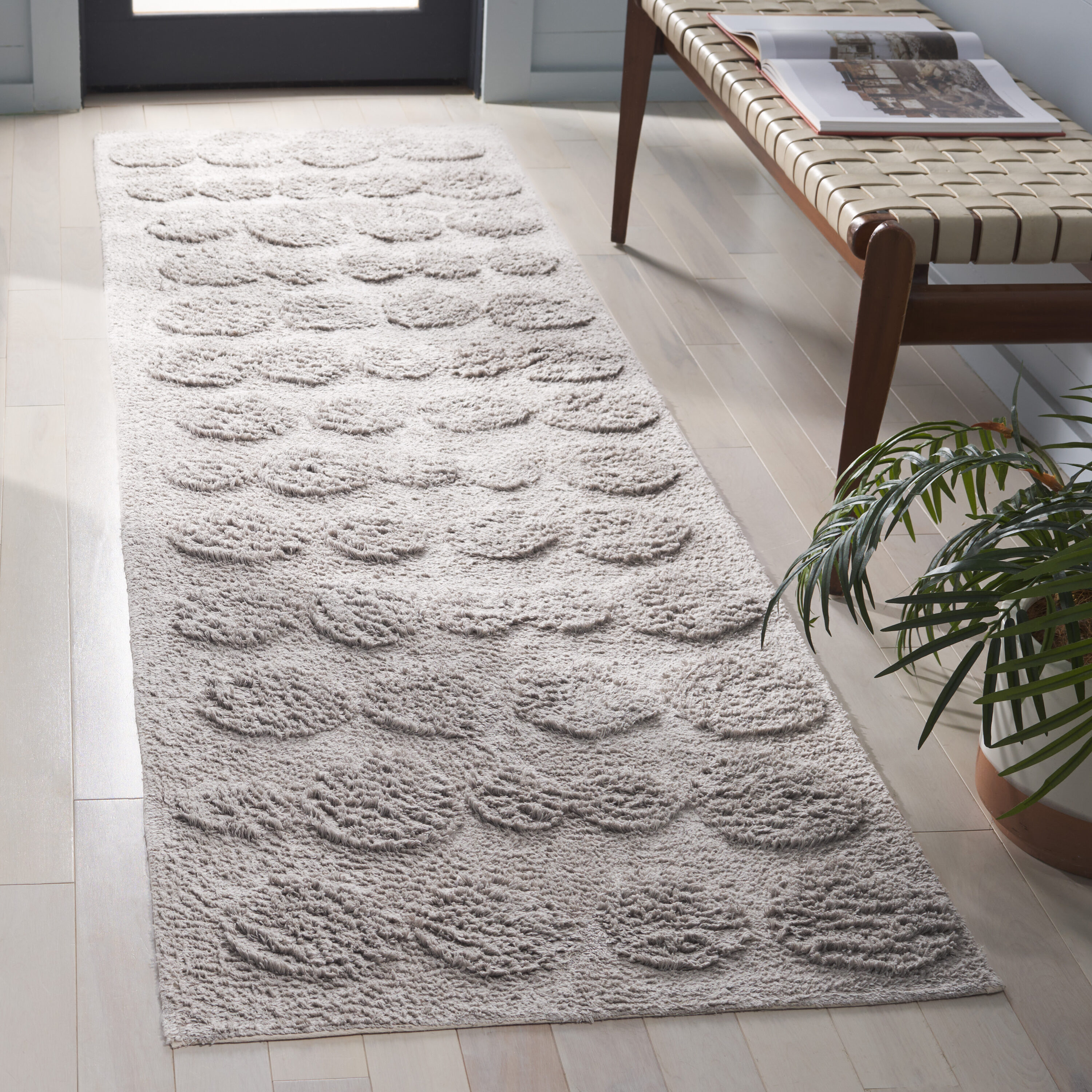 Easy Care 227 Gray Contemporary 2ft-3in x 9ft Runner Rug