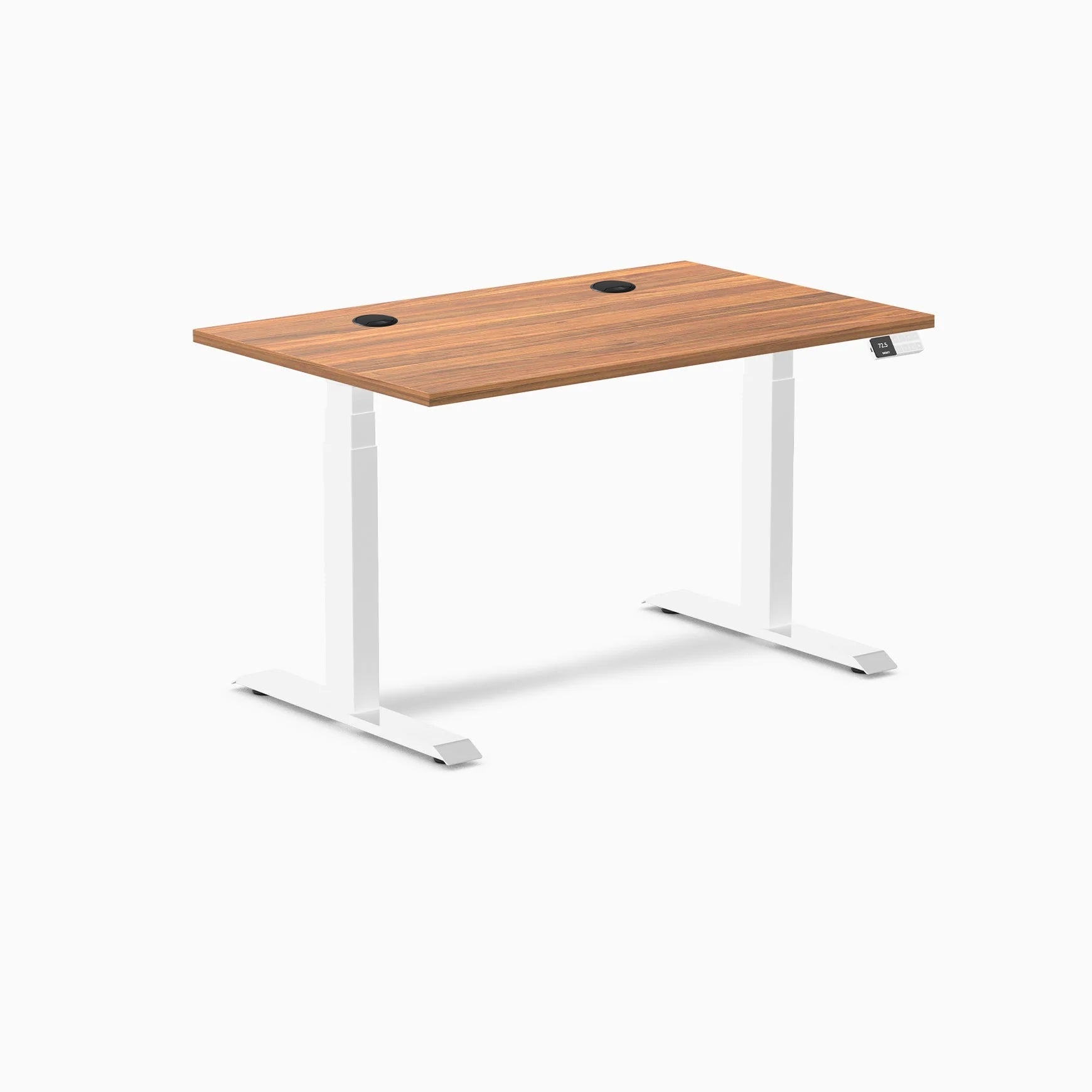 Desky  Dual Laminate Sit Stand Desk - Prime Oak / 47.2 x 29.5 inches with Grommets / White