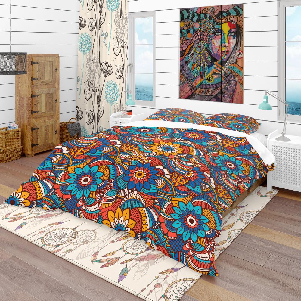 Designart BED18991-T 3 -Piece Blue Twin Duvet cover Set