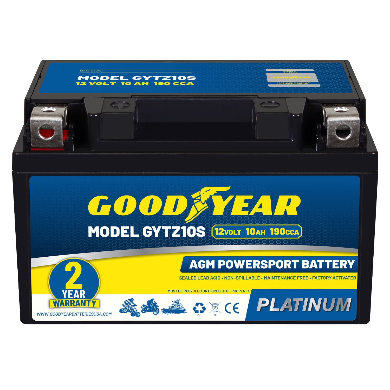 Goodyear Rechargeable Sealed lead acid 12100 Backup power Batteries #GY4140769