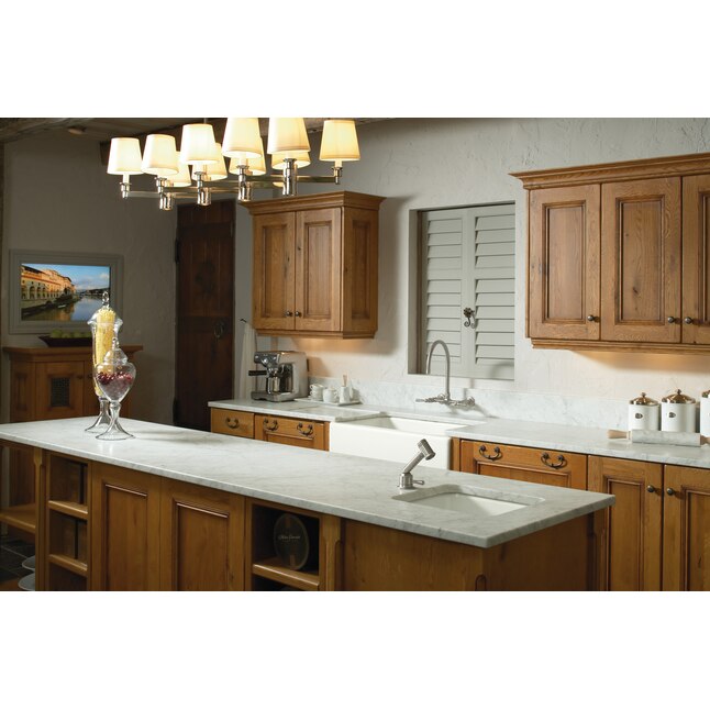 Dickinson Tile-In Farmhouse Apron-Front Cast Iron 33 in. 4-Hole Single Bowl Kitchen Sink in White Dickinson Tile-In Farmhouse Apron-Front Cast Iron 33 in. 4-Hole Single Bowl Kitchen Sink in White