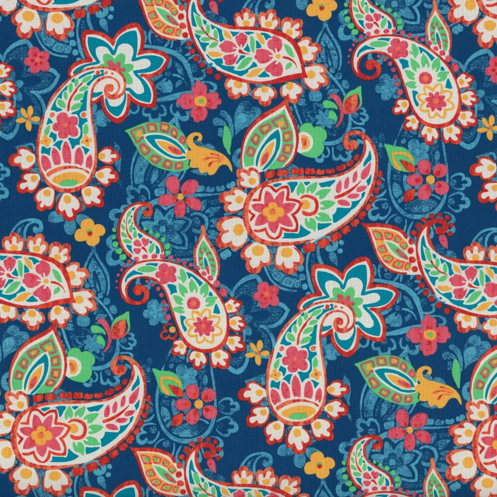 Pillow Perfect Paisley Party Blue 19-in x 19-in 2-Piece Blue Patio ...