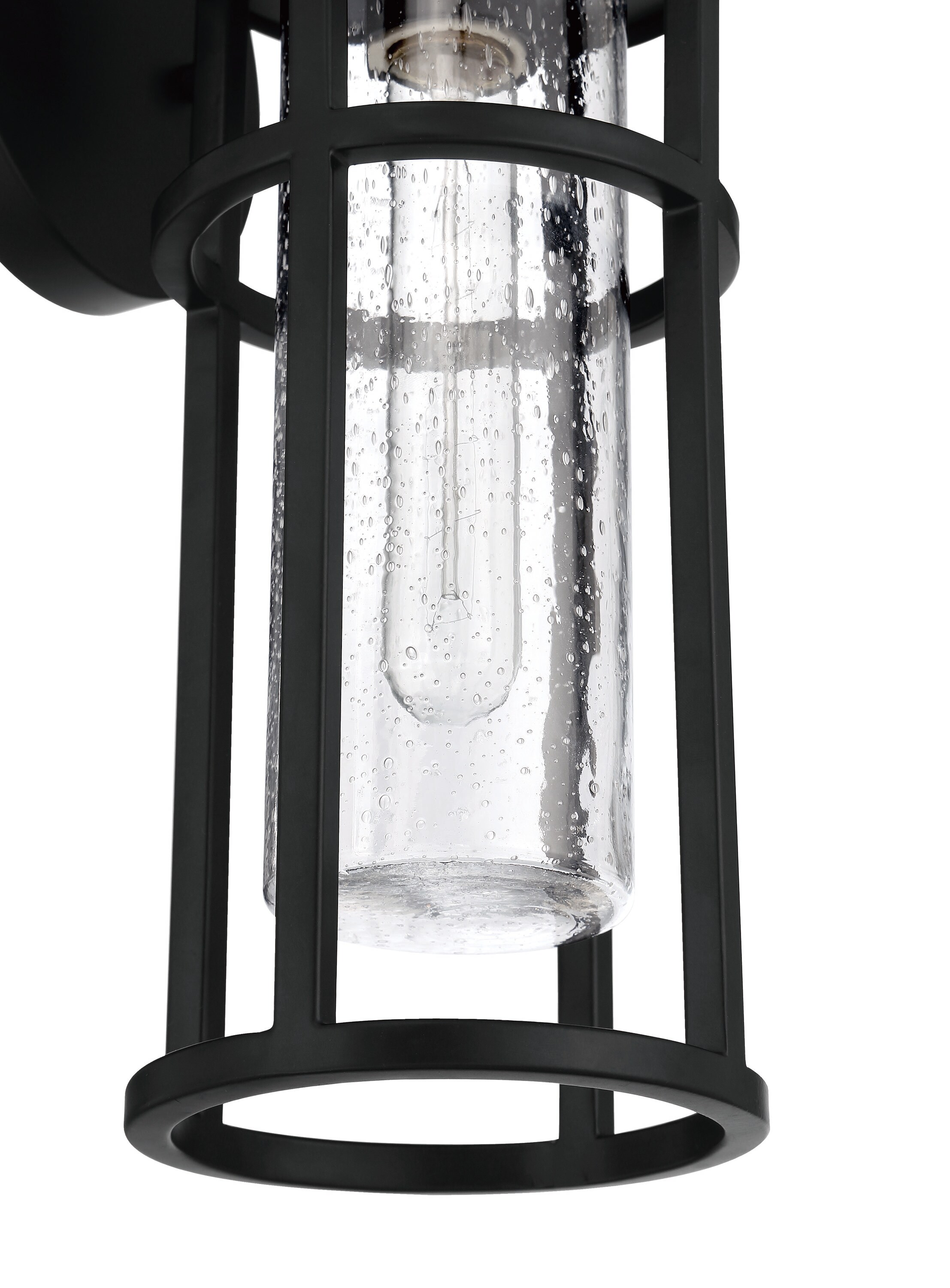 Craftmade Black Steel Outdoor Wall Light with Clear Glass Shade