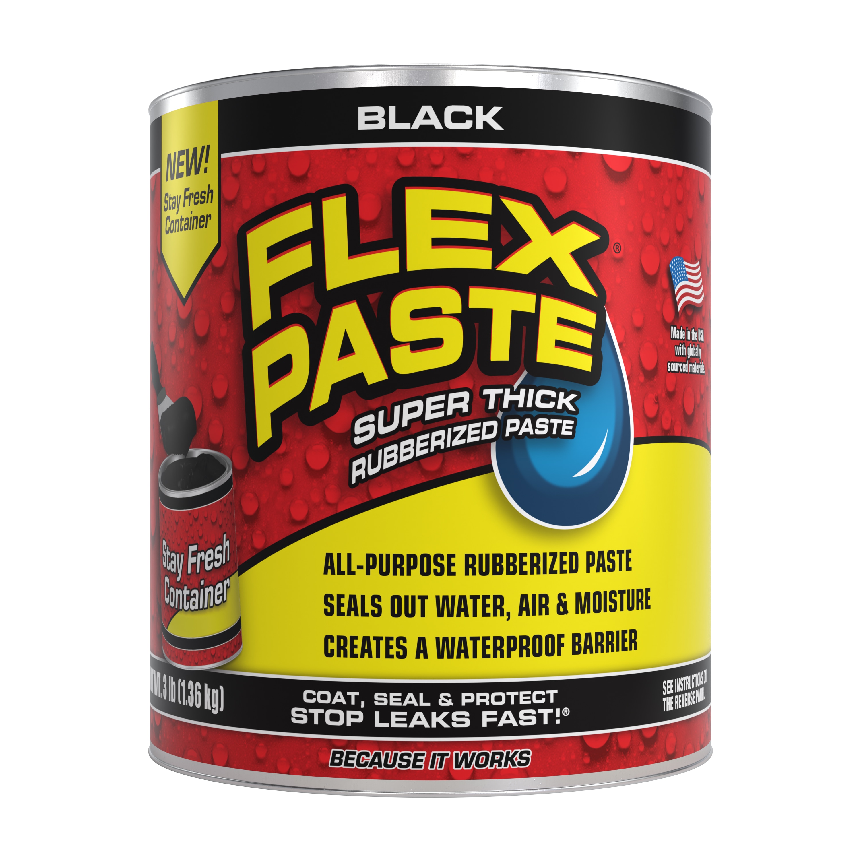 Flex Paste PFSBLKR32 48-fl oz Black Paste Waterproof Rubberized Coating