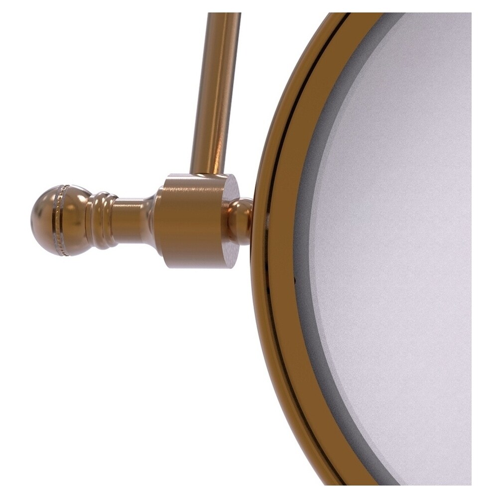 Allied Brass Retro Dot 7-in x 8-in Antique Bronze Double-Sided Magnifying Wall-Mounted Vanity Mirror