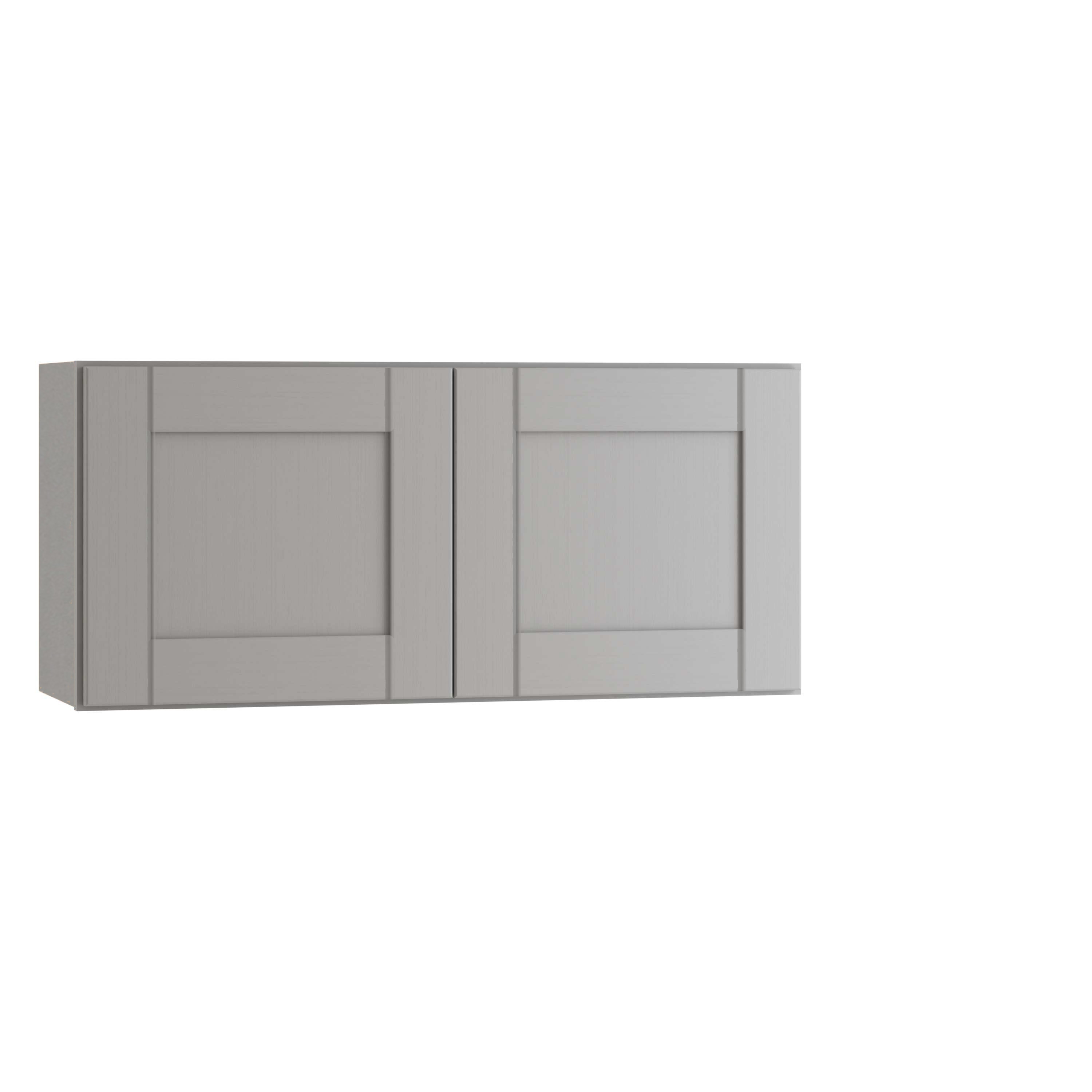 Luxxe Cabinetry Weston Express 30-in W x 34.5-in H x 24-in D Volcano Gray Sink  Base Fully Assembled Plywood Cabinet (Recessed Panel Shaker Door Style) in  the Kitchen Cabinets department at