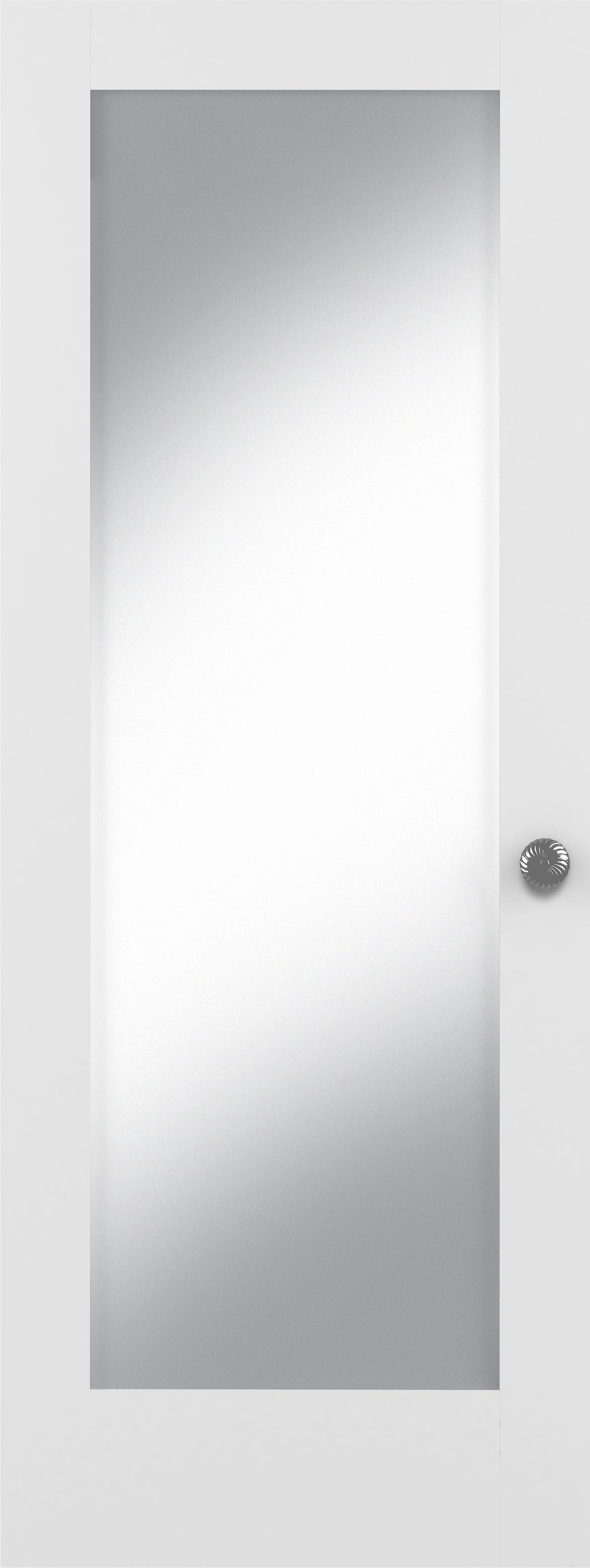 RELIABILT LOE1790533 28-in x 80-in Primed Solid core Flush Mirrored glass Right hand Smooth Primed Pine Wood Flat Jamb Single Prehung Interior Door
