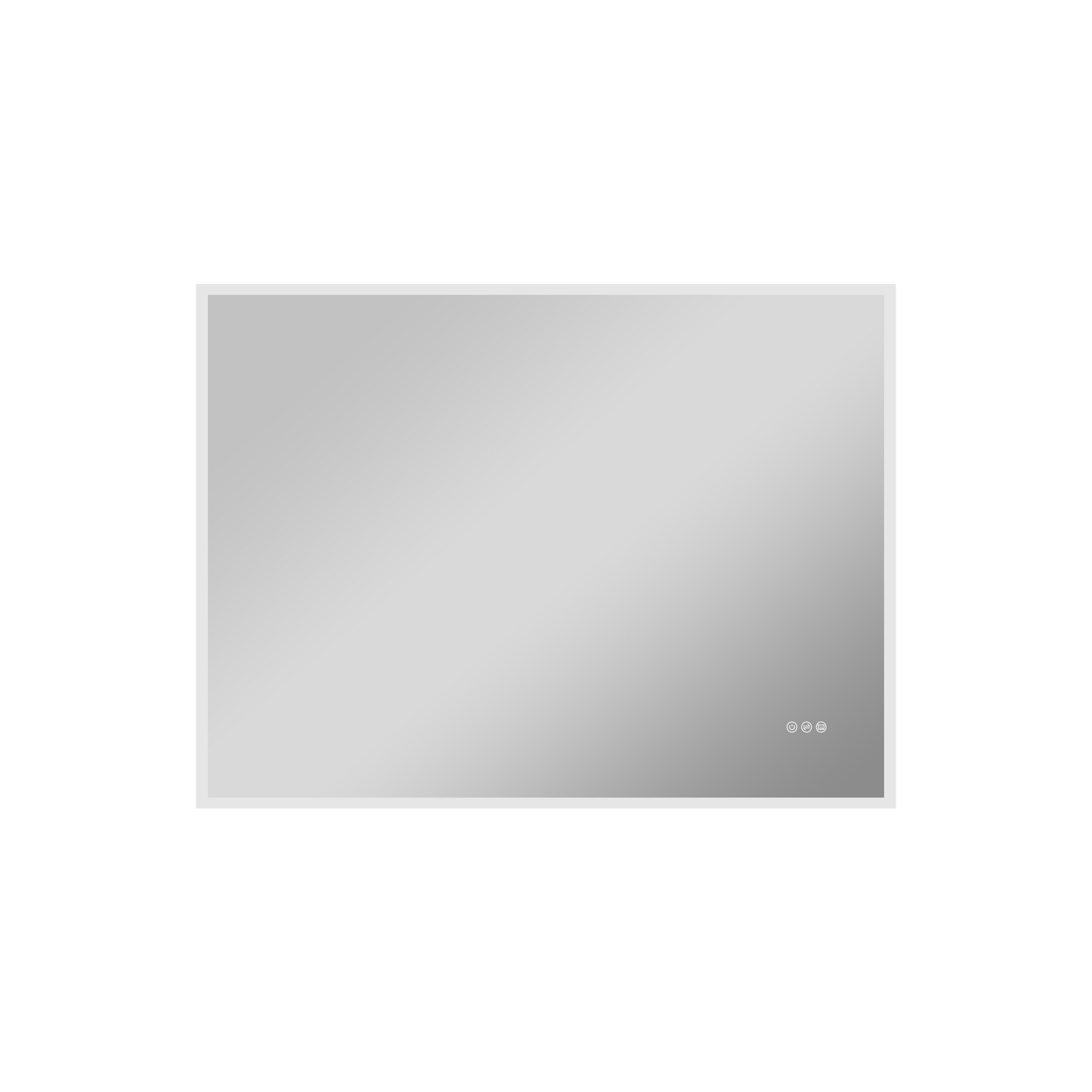 WELLFOR UCS-10FL4836 48-in x 36-in Polished Frameless Rectangle Dimmable LED Lighted Fog Free Bathroom Vanity Mirror ( Silver )