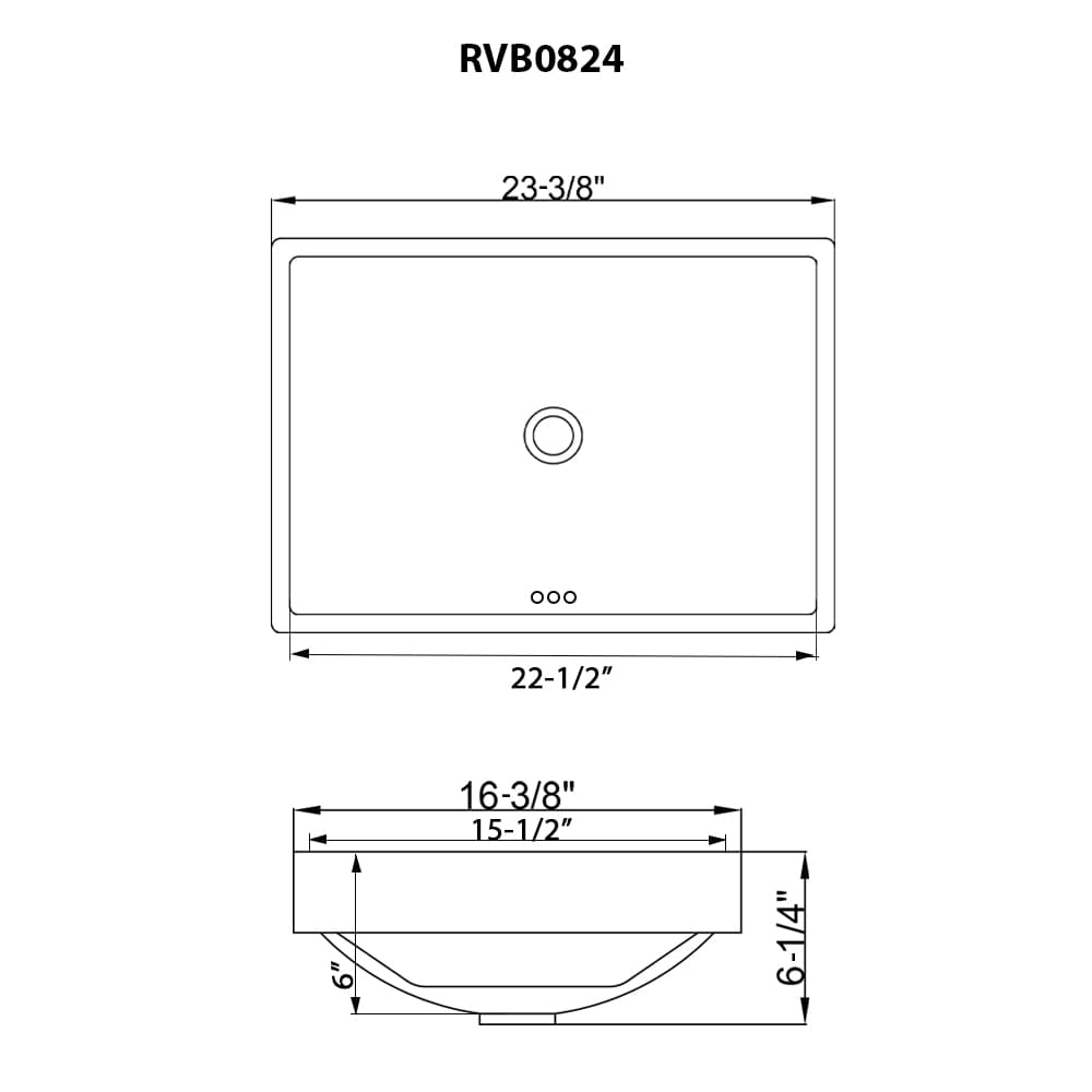 Ruvati RVB0824WH Bath-Sink - View #7