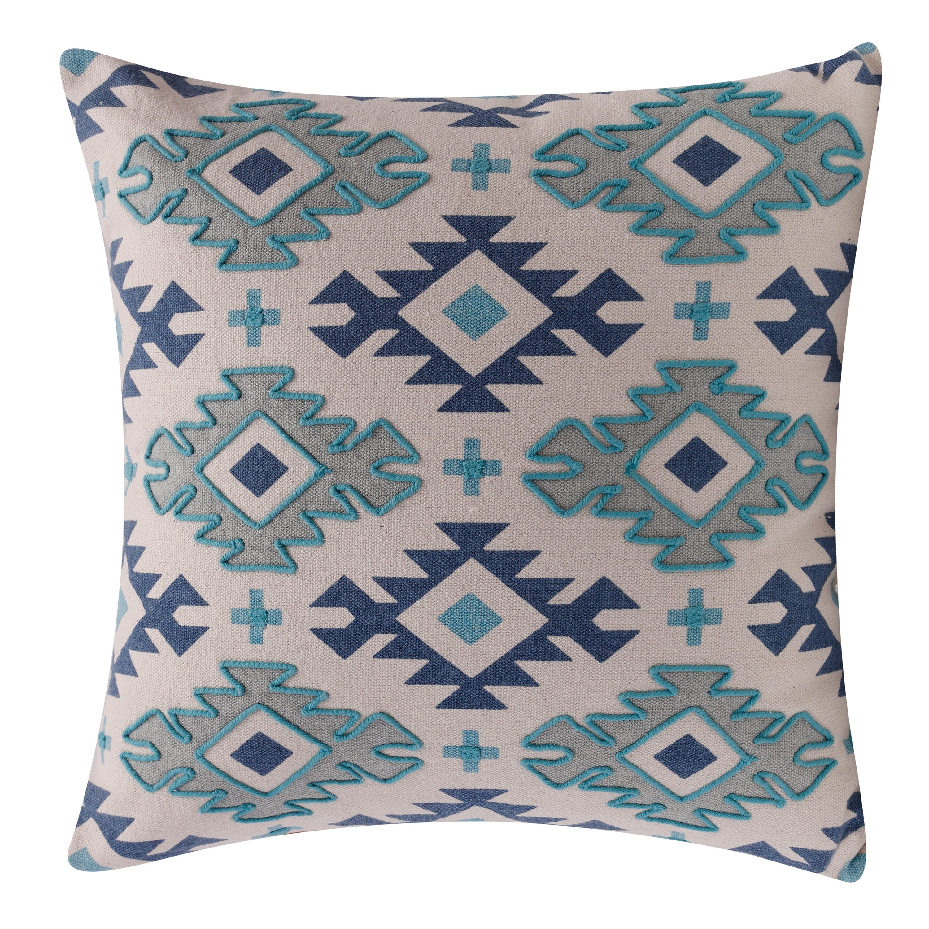 Waverly Solid 20 inch x 20 inch Navy Indoor/Outdoor Throw Pillow