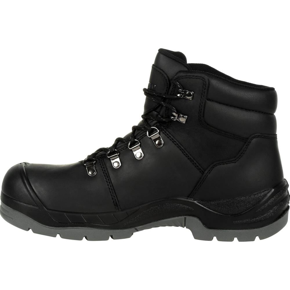 Rocky Mens Black Waterproof Steel Toe Work Boots Size: 8 Wide in the ...