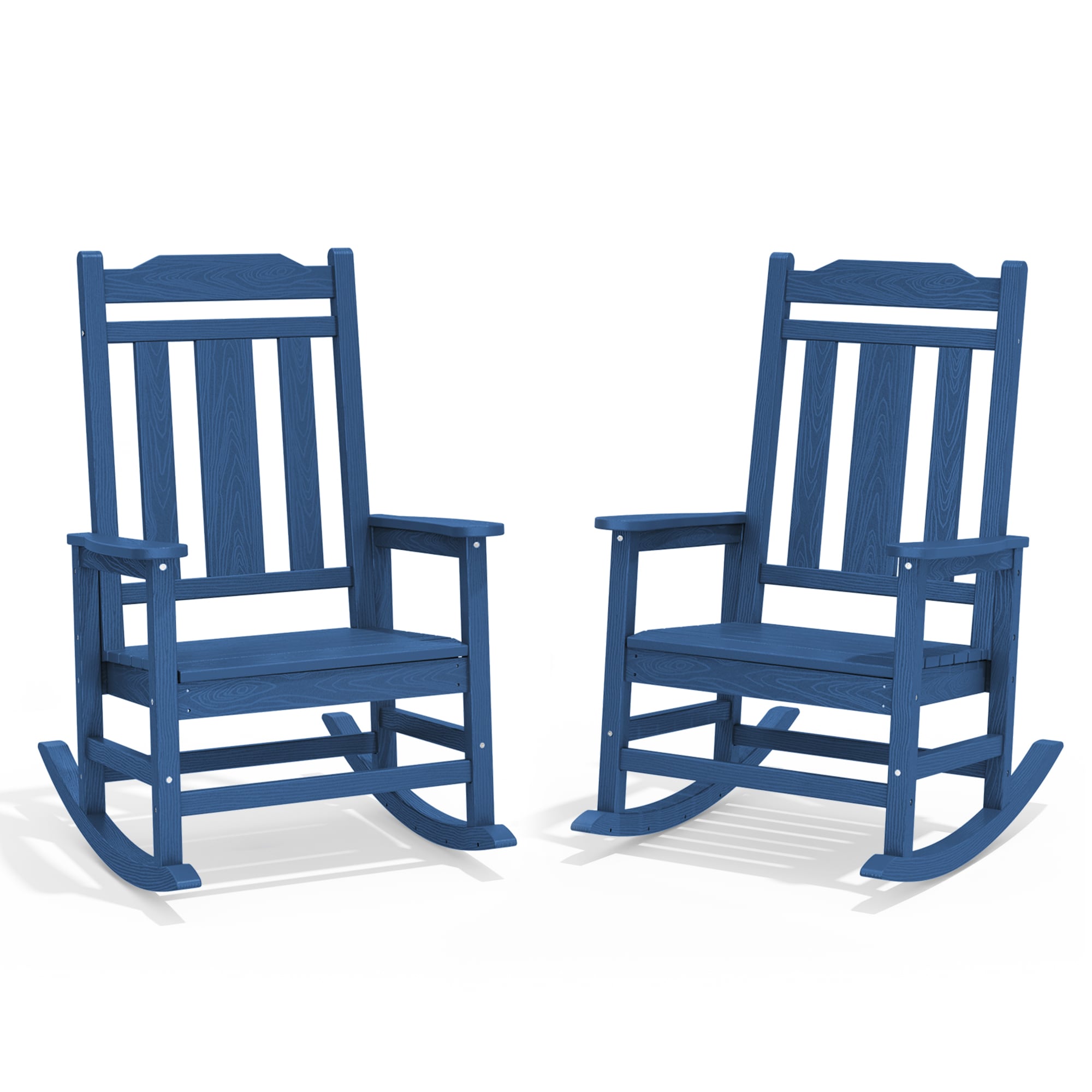 Serwall LS-THYY02-NY HDPE High Back Rocking Chair Set of 2 – All-Weather Outdoor Patio and Porch Seating