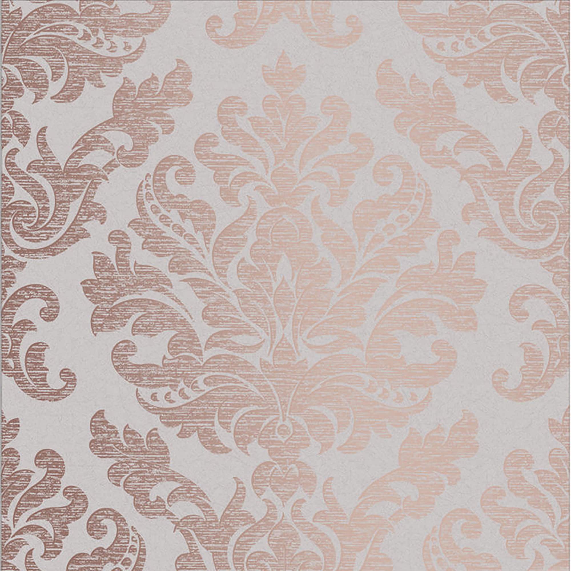 Graham & Brown 10545194 Exclusives 20.5-Inches Rose Gold Non-woven Textured Damask 56-Sq. Feet Unpasted Paste the wall Wallpaper Sample