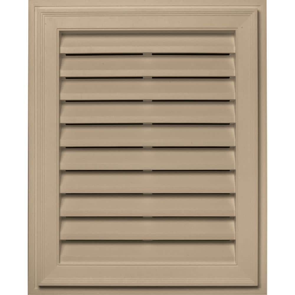 Builders Edge 120072430069 20-in x 30-in Tan Rectangle Vinyl Gable Louver Vent