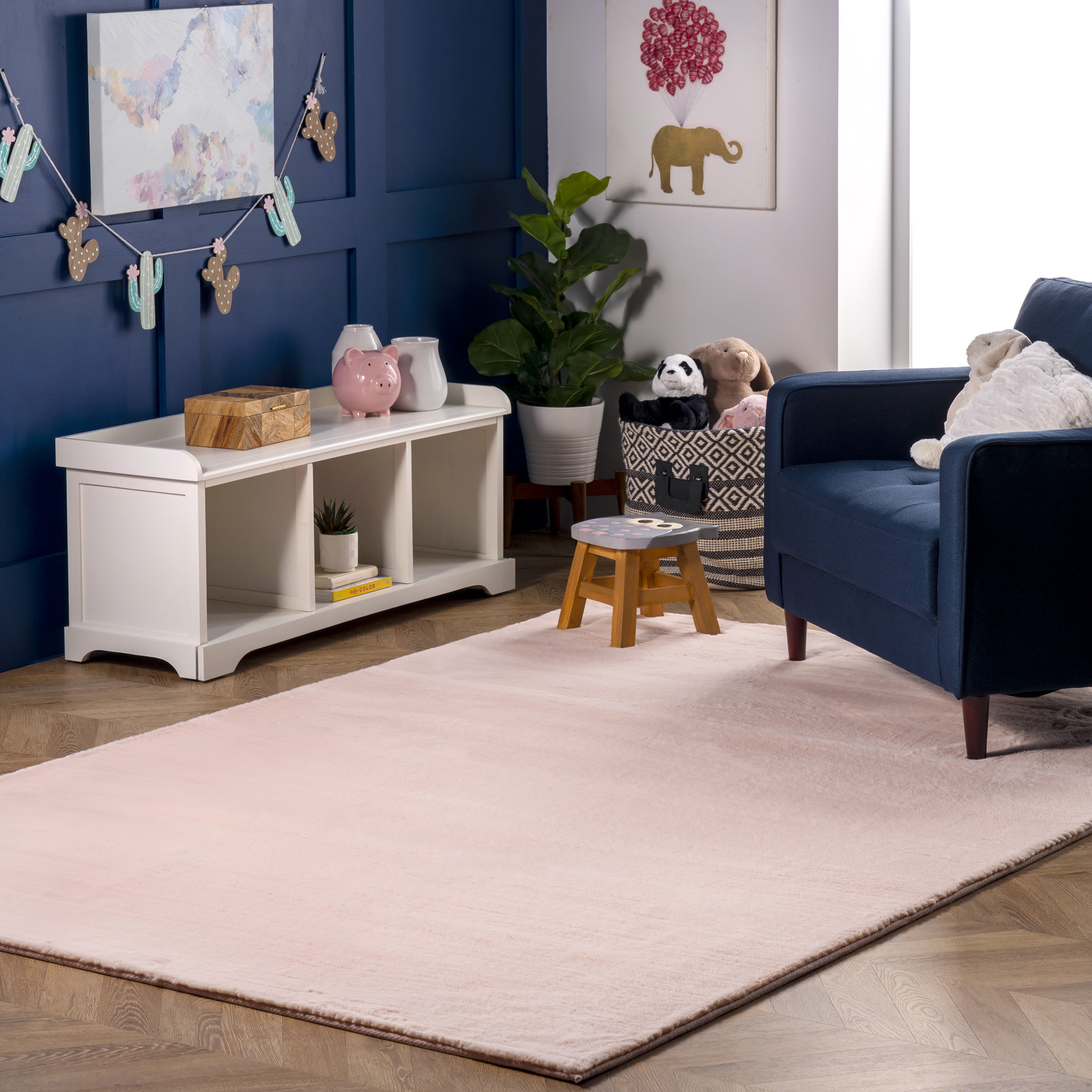 nuLOOM HJFR01C-76096 Layne 8 x 10 (ft) Loomed Polyester Pink Rectangular Indoor Solid Area rug