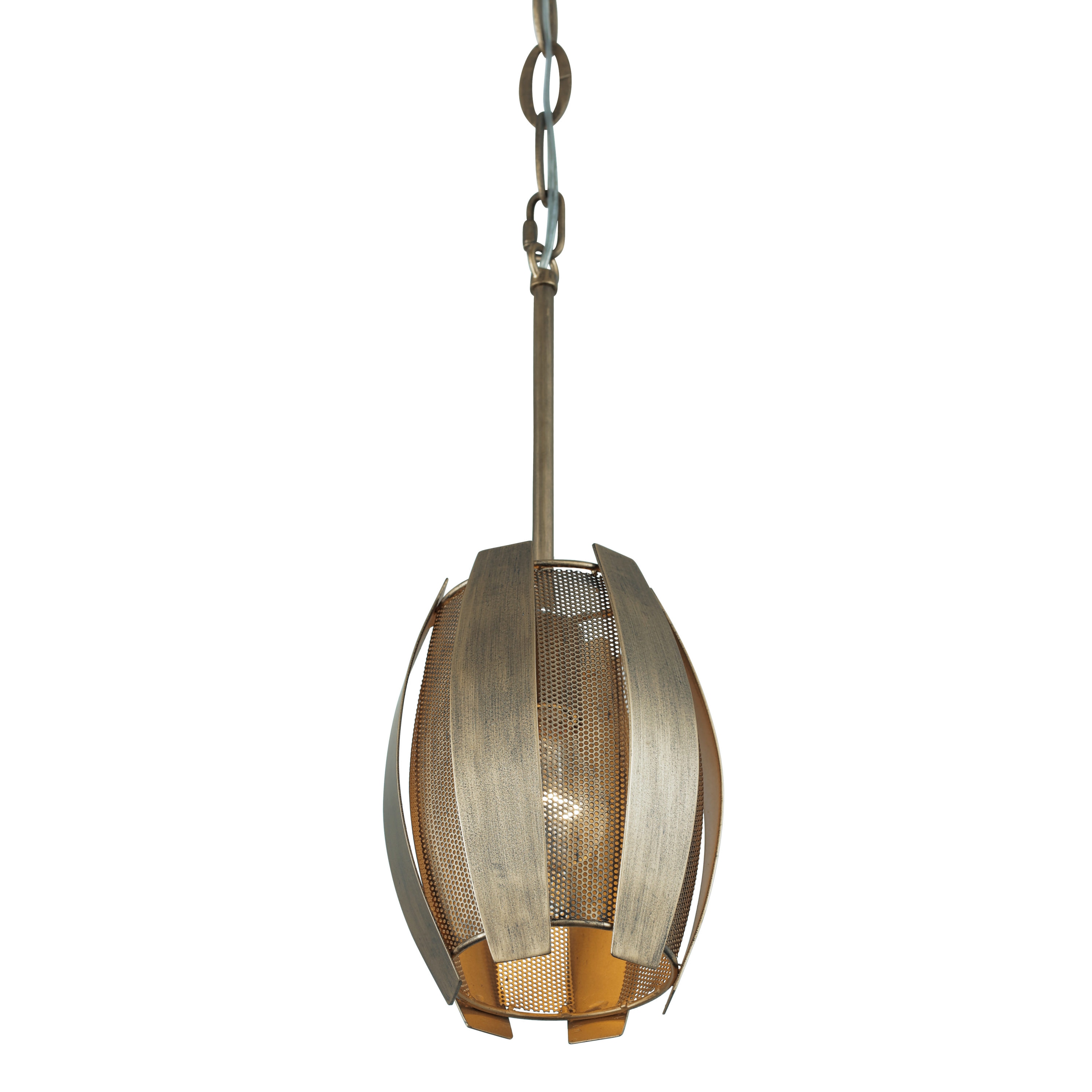Varaluz 287M01HG Sawyers Bar 1 -Light Havana Gold Farmhouse Dome Hanging Pendant light