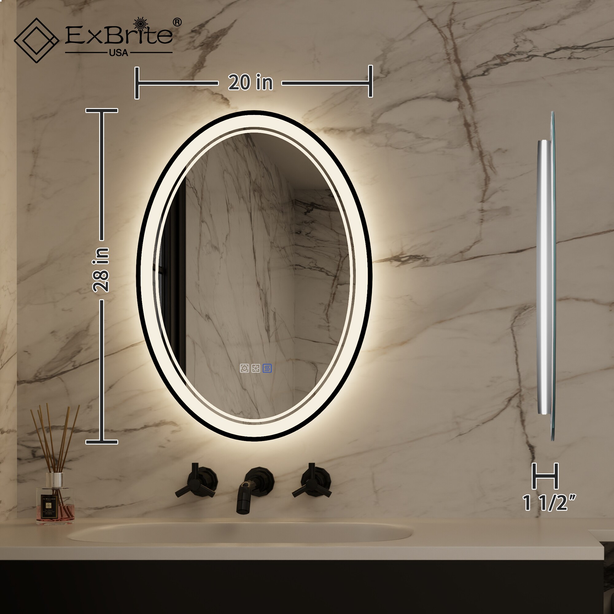 ExBrite FXBM2436FB Framed-Bath-Mirrors - View #13