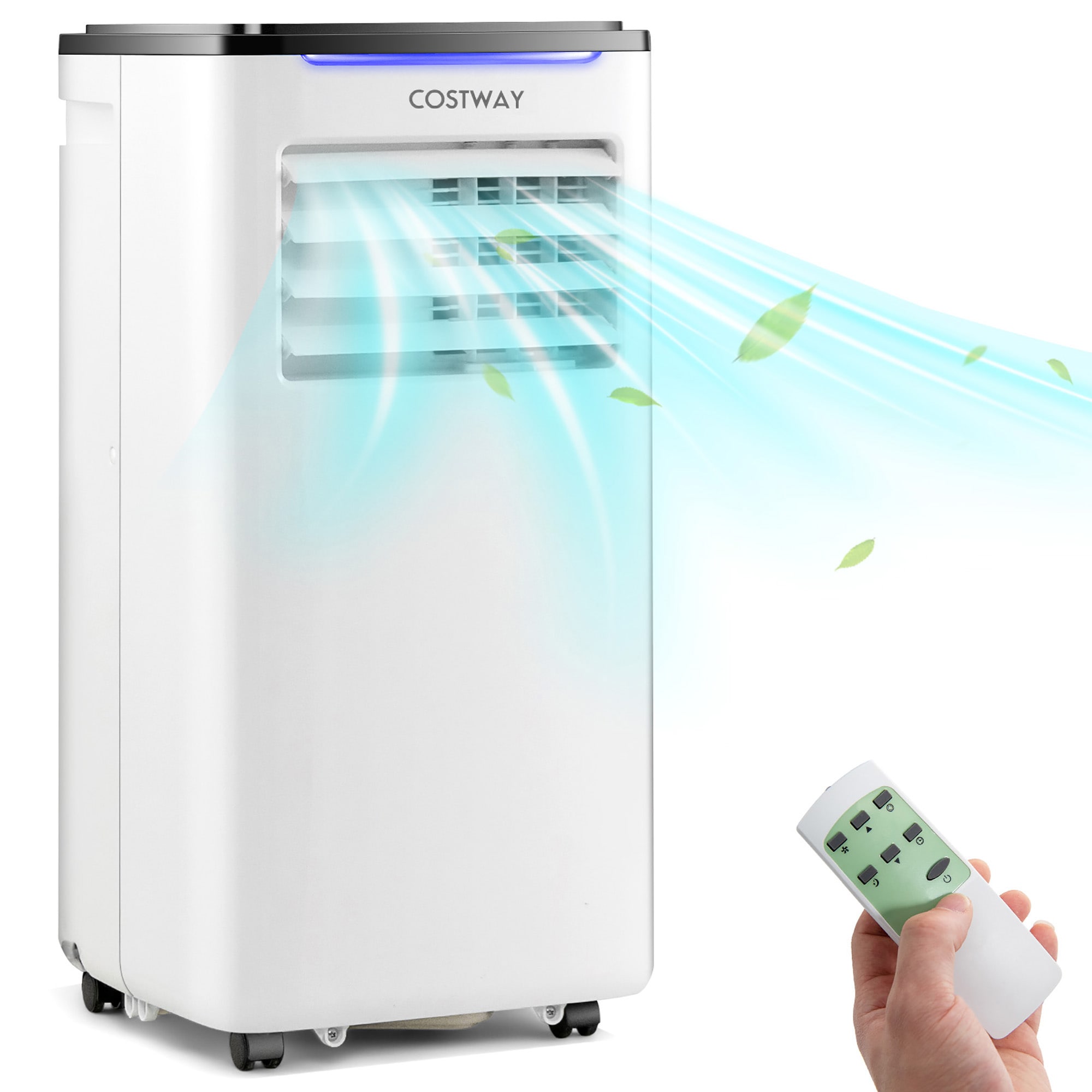 Costway LWS00236 5200 BTU DOE 115-Volt White Vented Portable Air Conditioner Remote Control Included 250-sq ft -Cooling