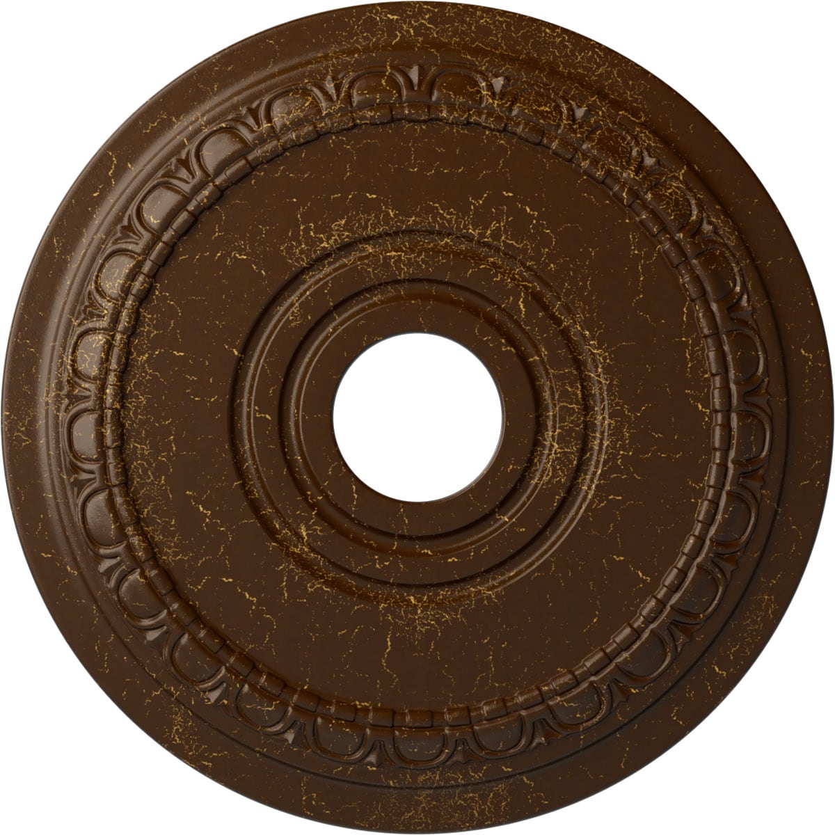 Ekena Millwork CM17MURBC Munich 17.5-in W x 17.5-in L Painted Root Beer Crackle Polyurethane Whole Ceiling Medallion