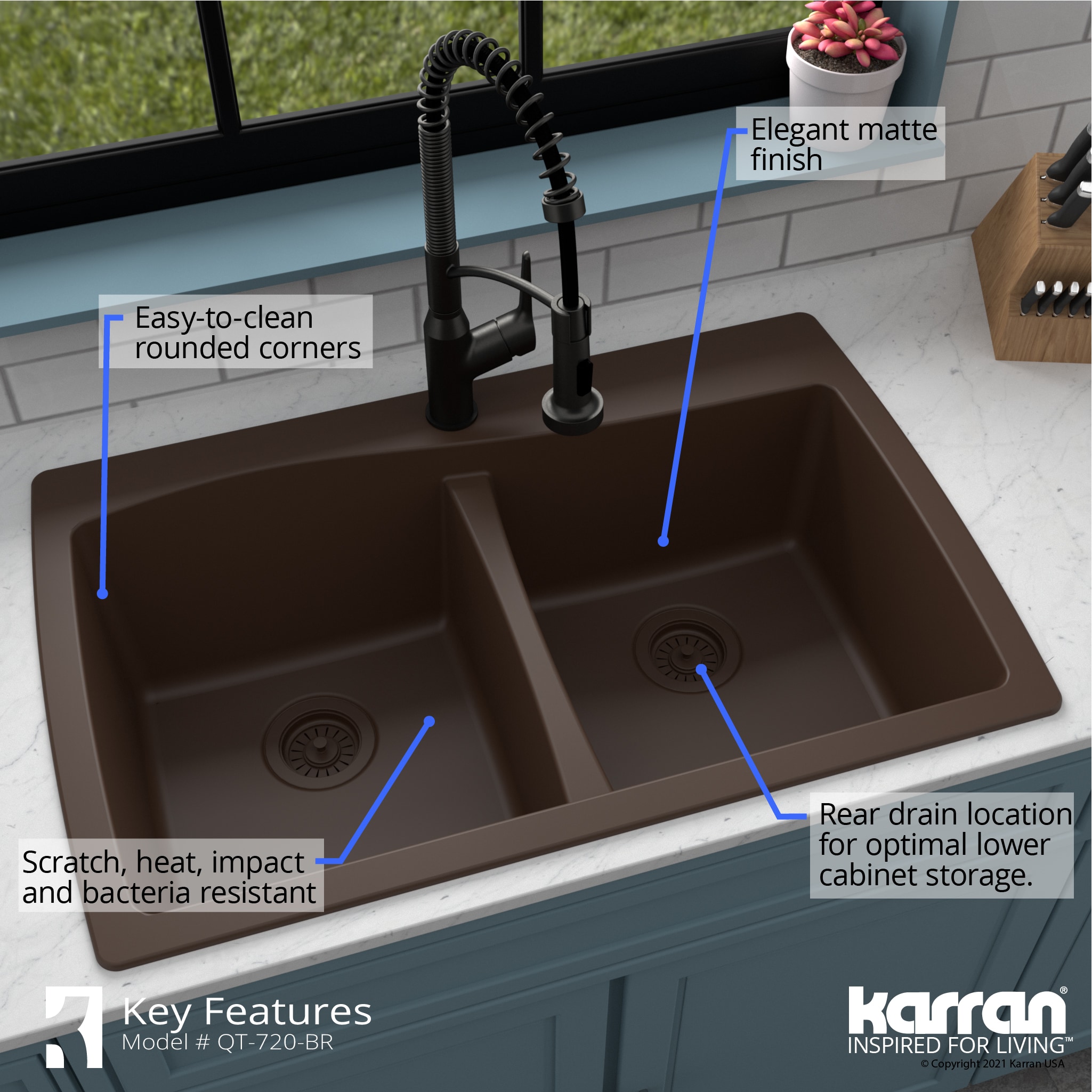 Karran QT-720-BR-PK1 Kitchen-Sinks - View #8