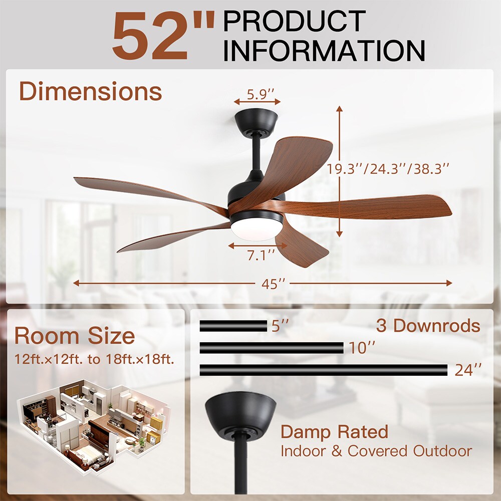 Sofucor LW-45K002TY-BK-SMW Ceiling-Fans - View #4