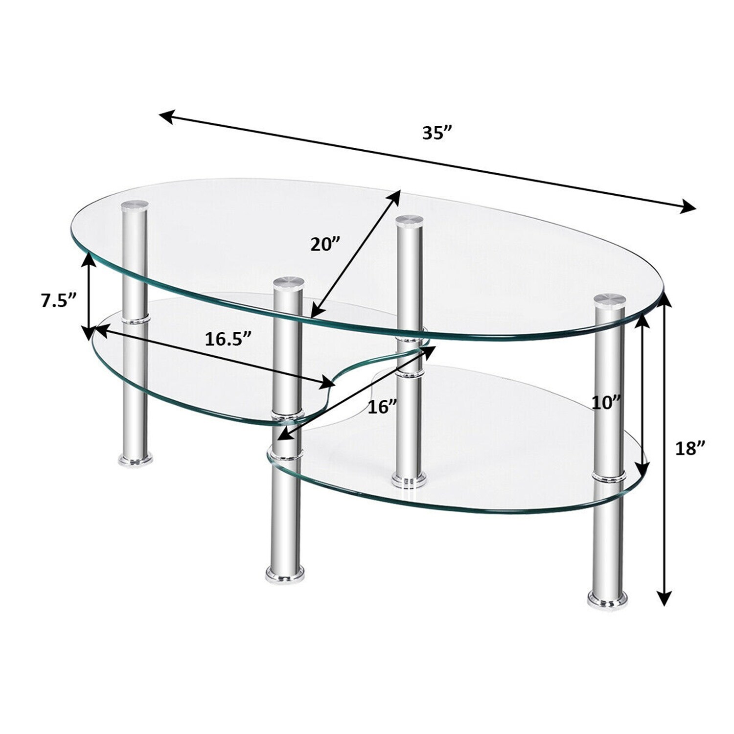 Costway CSHY004959 Coffee-Tables - View #3