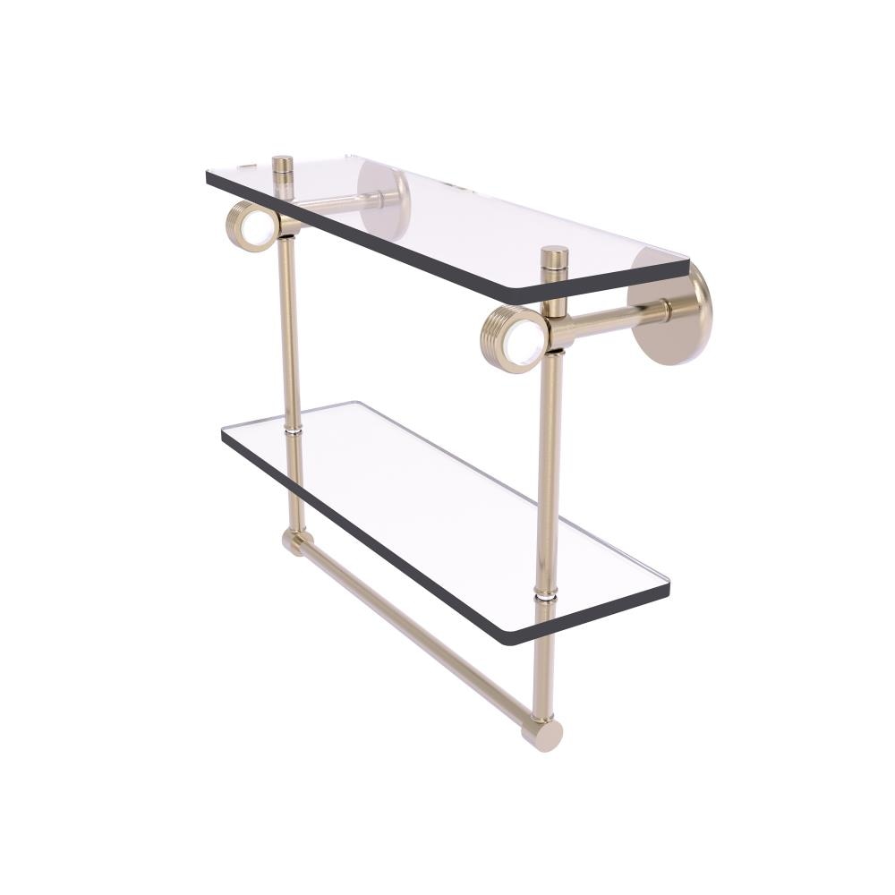 Allied Brass CV-2TBG-16-PEW Clearview Antique Pewter 2 -Tier Wall mount Bathroom Shelf ( 16-in x 12.8-in x 5-in )