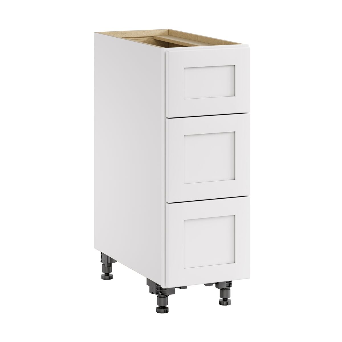 Whalen CLICK-IT LWSCLICK-15 Enfield 12-in W x 34.5-in H x 24-in D Classic White Birch 3 -Drawers Drawer Base Ready to assemble Plywood Cabinet (Raised Panel