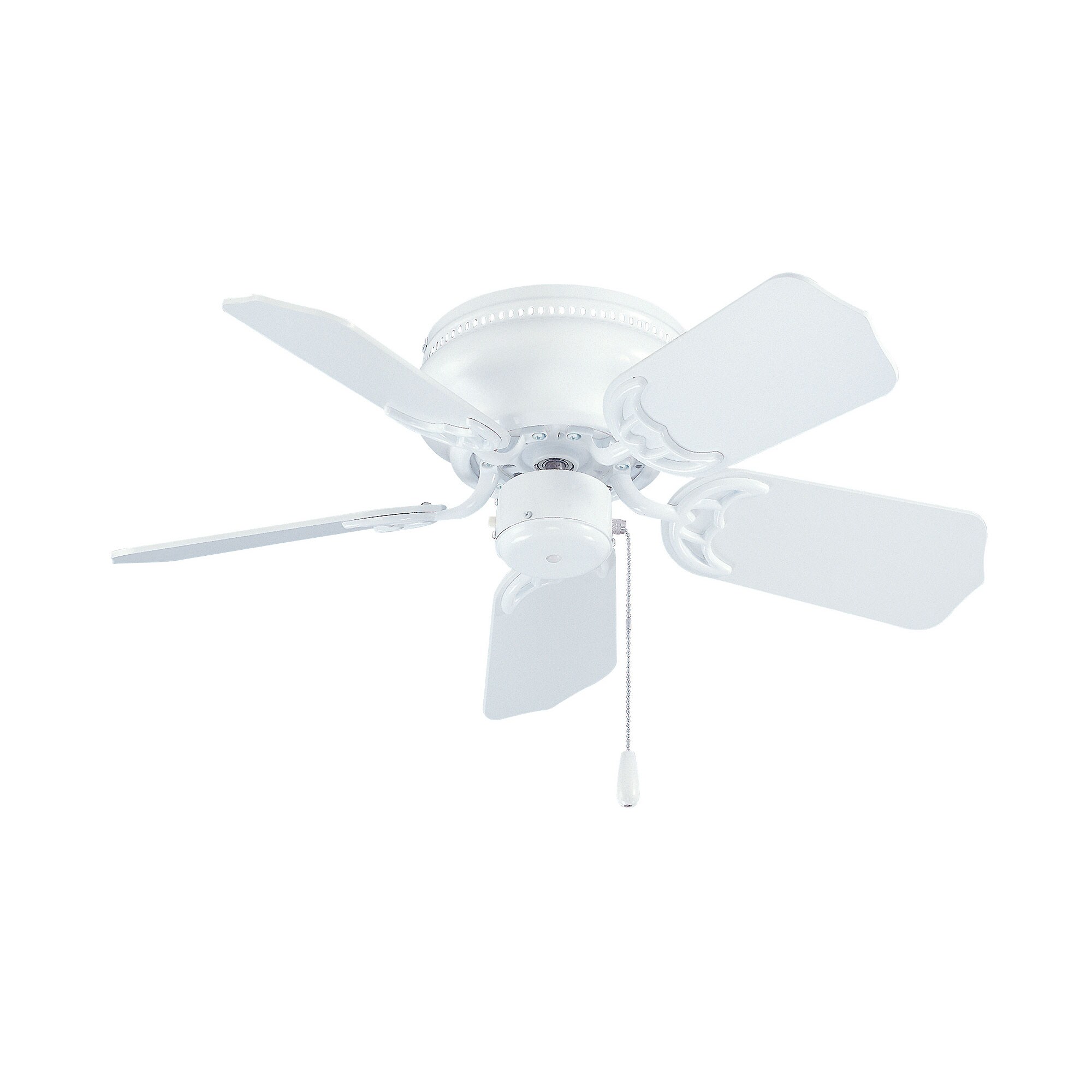 Royal Pacific 1064-1WW-WW Royal Knight 30 Flush Mount White with White Blades Ceiling Fan Light Kit Compatible ( 5 -Blade )