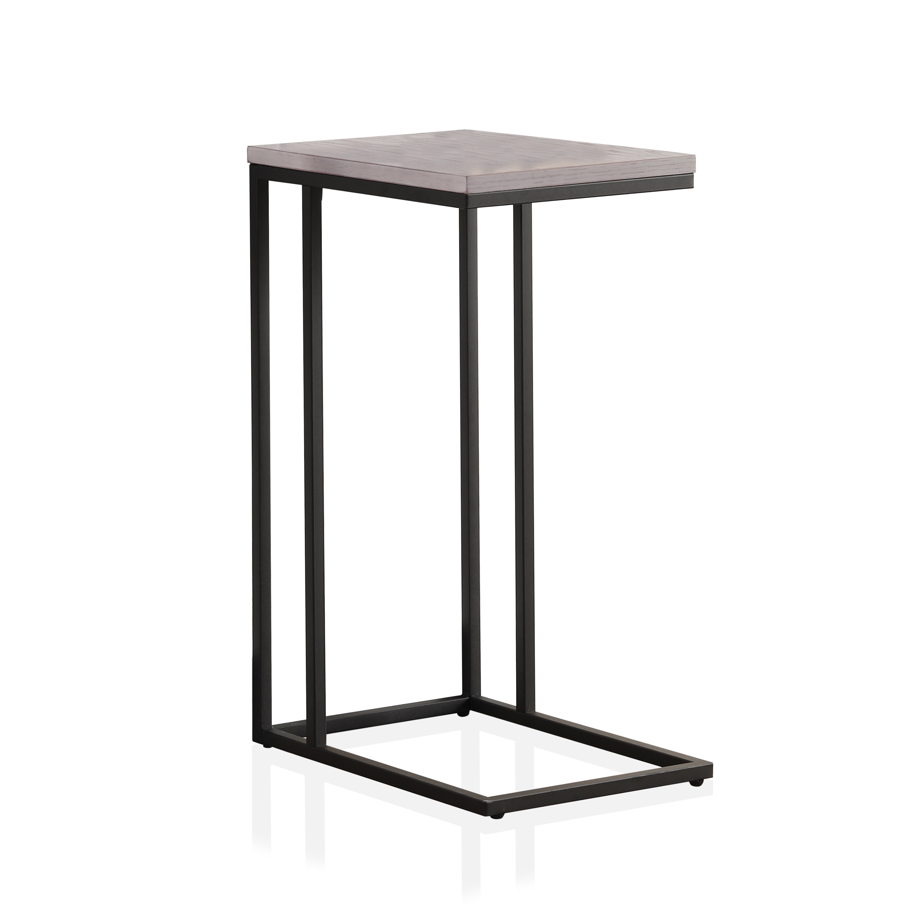 St. Cormus 16.5-in W x 26-in H Antique White and Black Wood Veneer End Table Assembly Required | - Furniture of America IDF-AC386WH