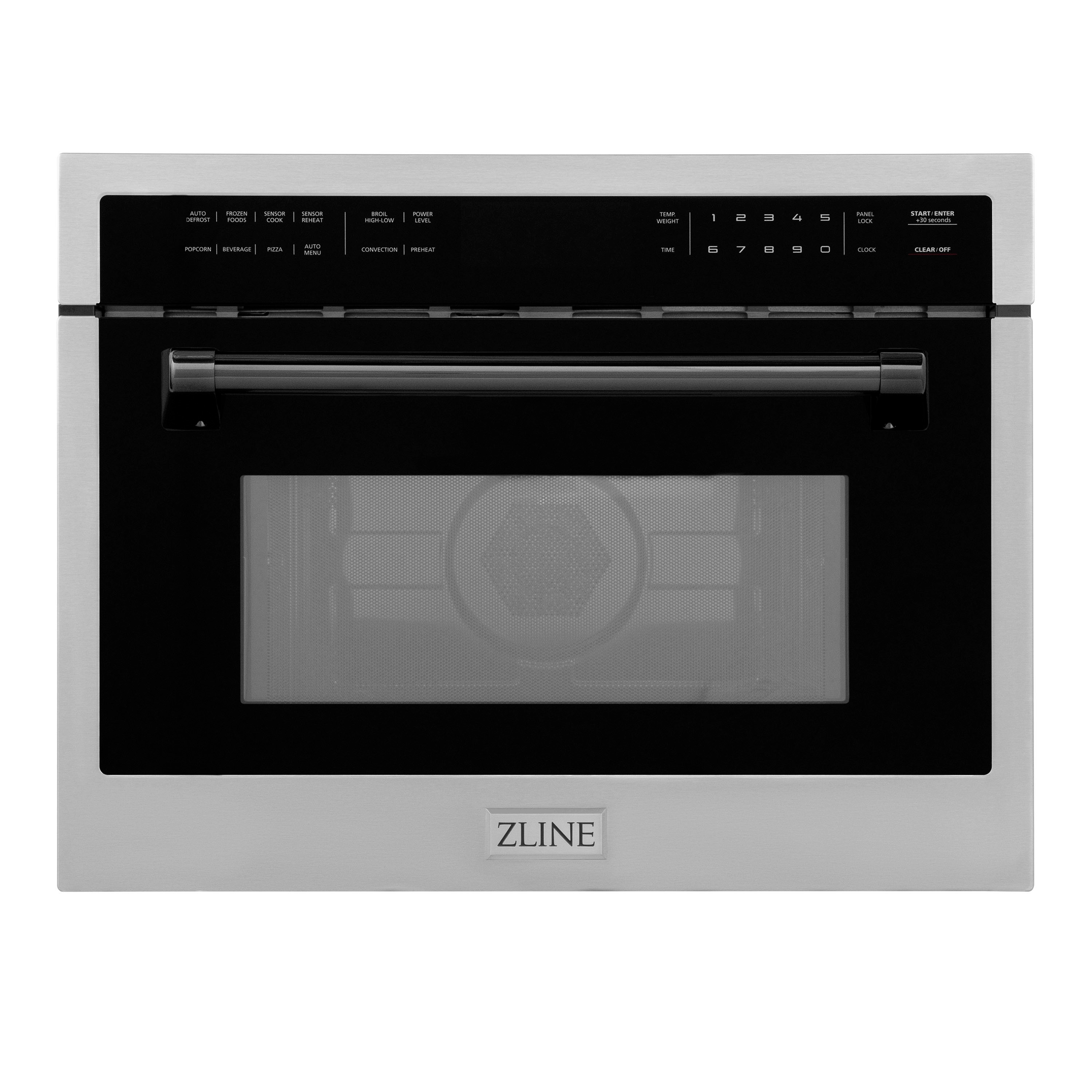 ZLINE KITCHEN & BATH MWOZ-24-MB Autograph Edition 1.6-cu ft 1000 -Watt 23.5-in Built-In Microwave with Sensor Cooking Controls ( Stainless Steel with Matte Black Handle )