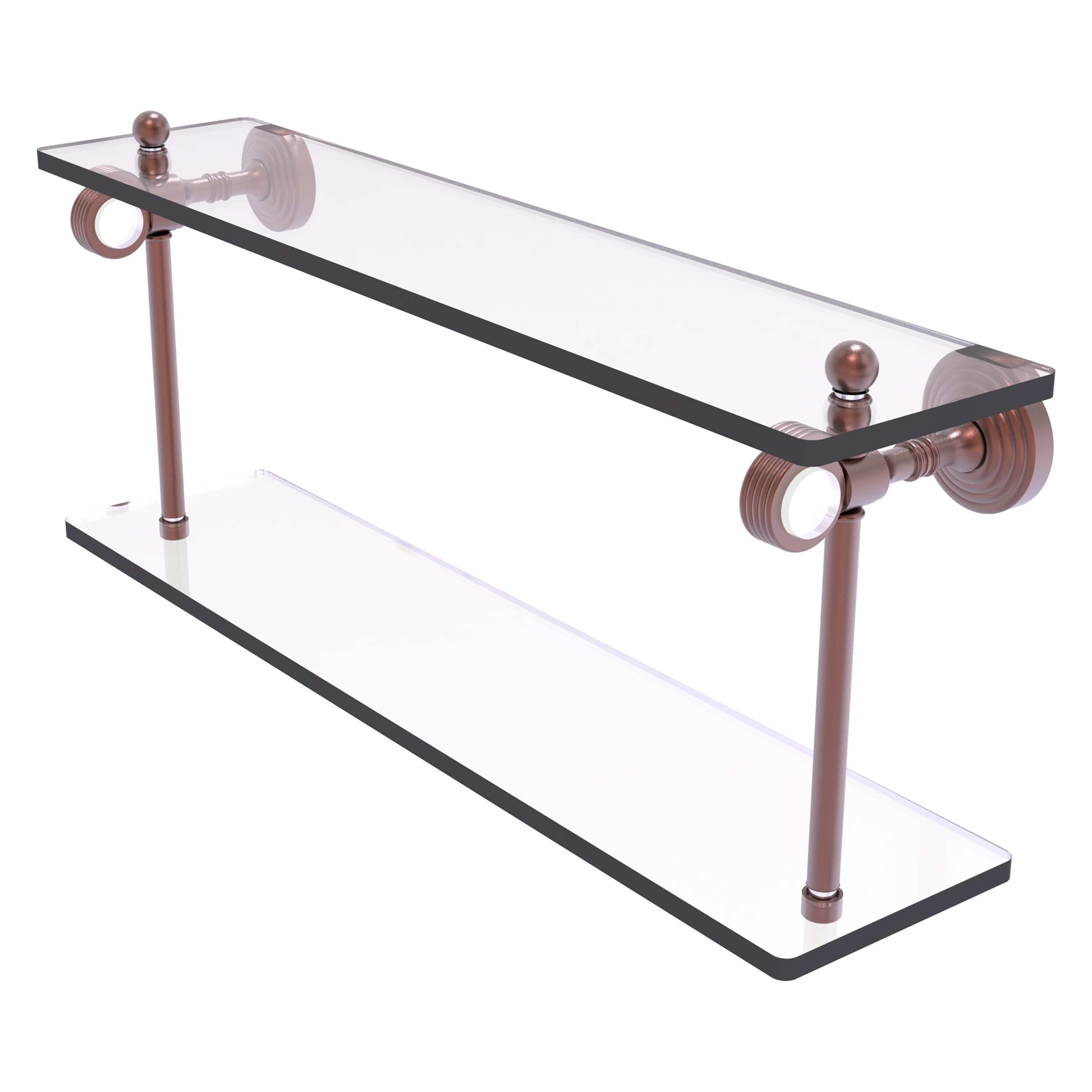 Allied Brass PG-2G-22-CA Pacific Grove Antique Copper 2 -Tier Wall mount Bathroom Shelf ( 22-in x 9.3-in x 5-in )