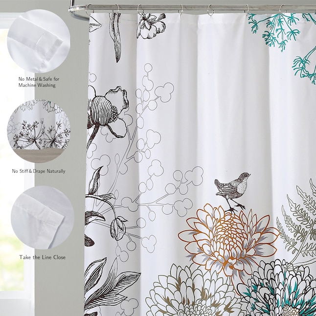 Polyester Fl Shower Curtain, Car Shower Curtain Liner Replacement