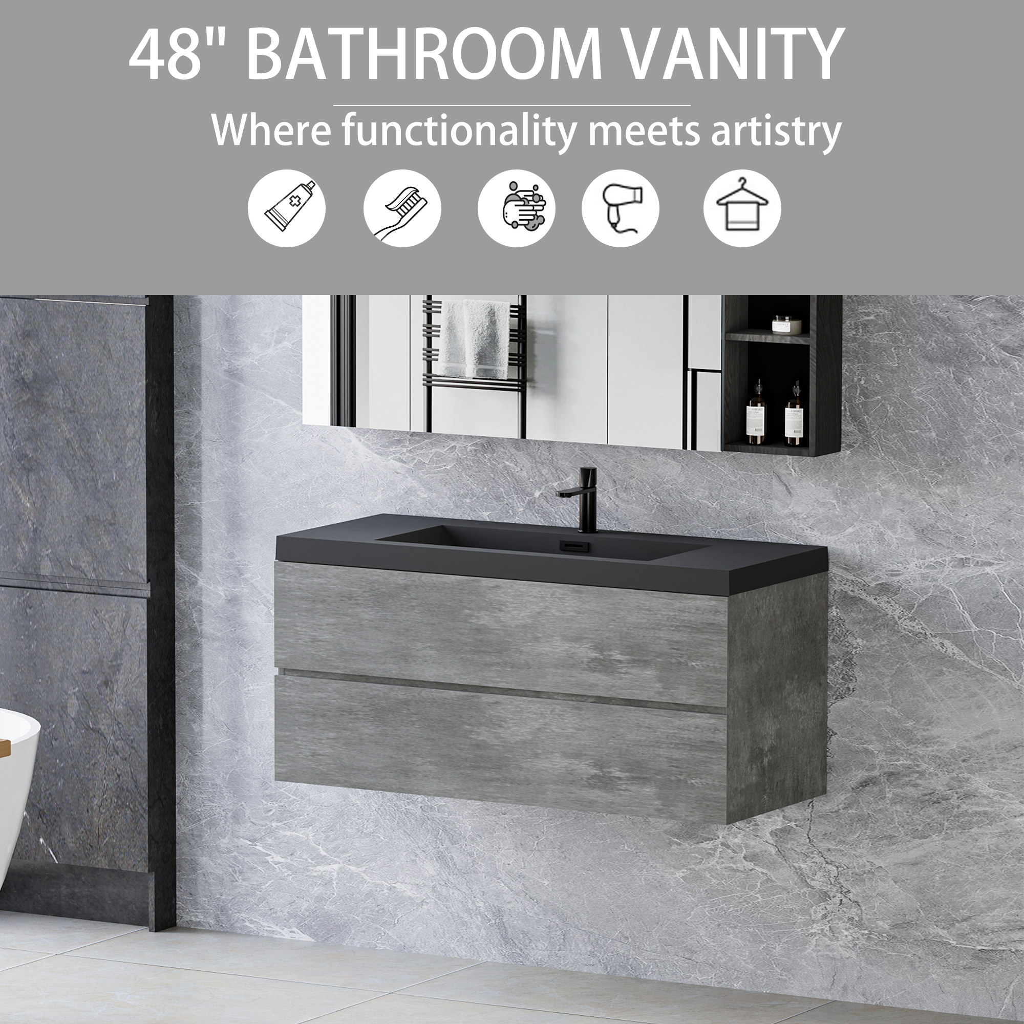 CASAINC MS-10060-CAB-WH Bath-Vanity-Combo - View #5
