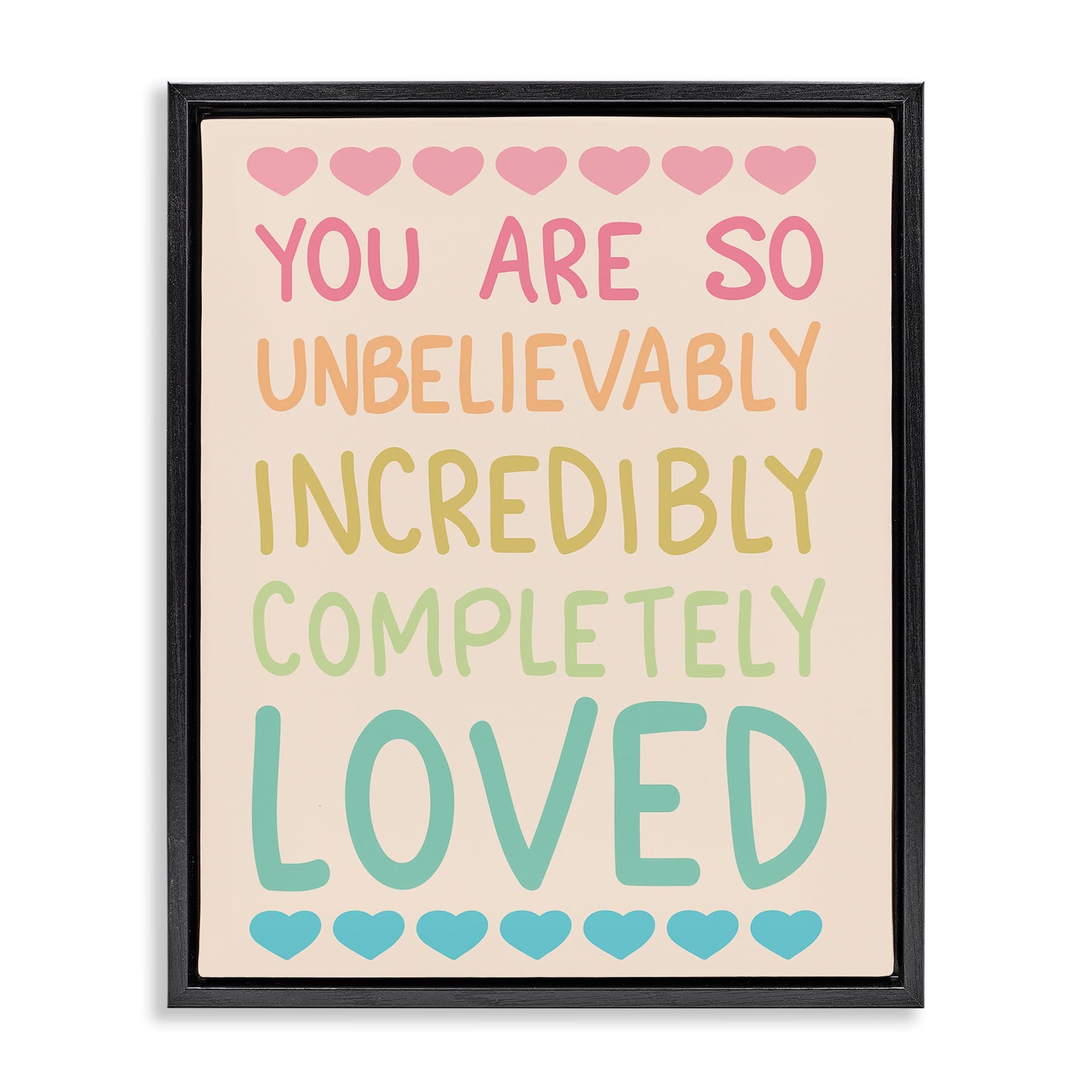 Stupell Industries BS-416-FFB-16X20 Completely Loved with Hearts Floating Frame design by Sweet Melody Designs