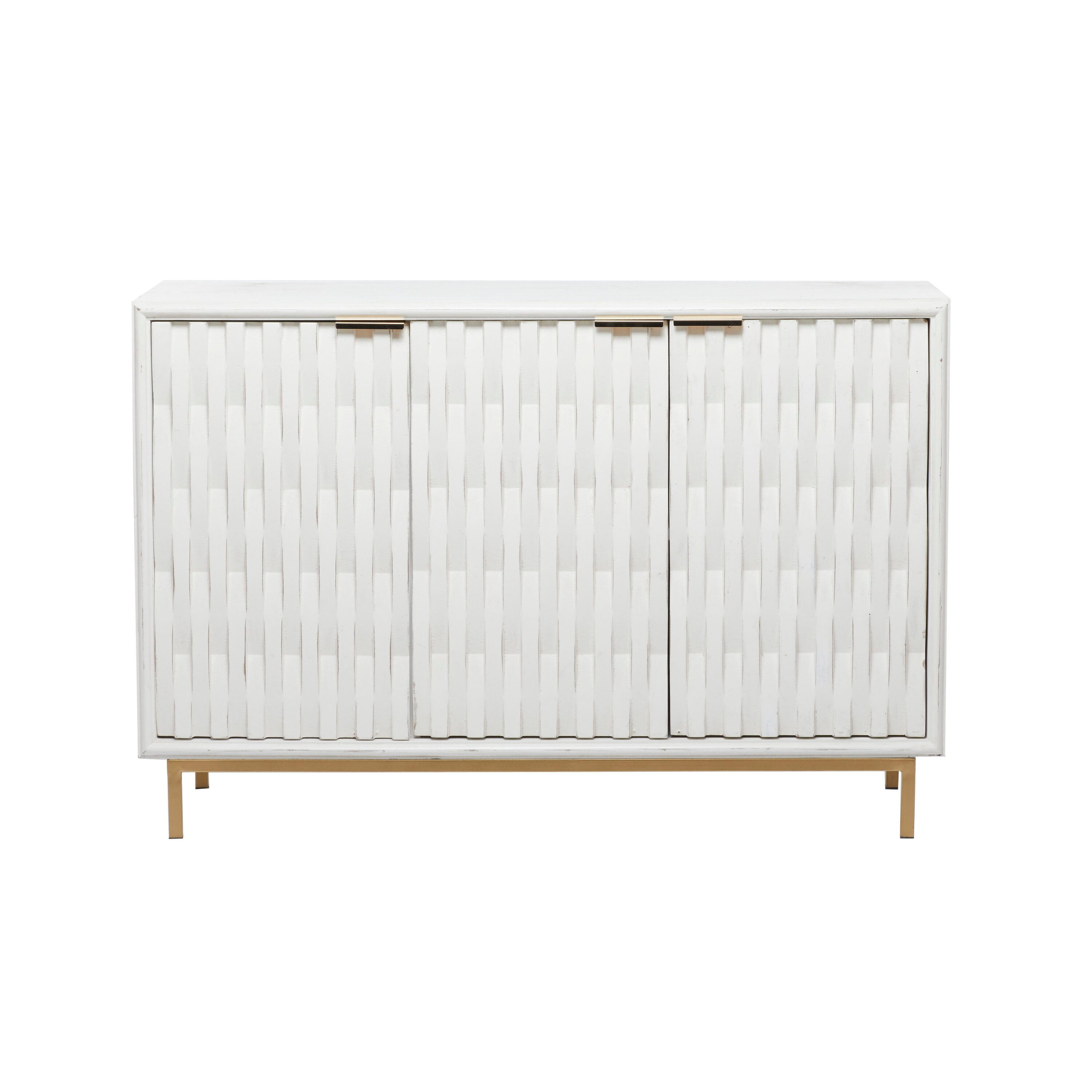 Grayson Lane White 1 Shelf and 3 Doors Accent Chest