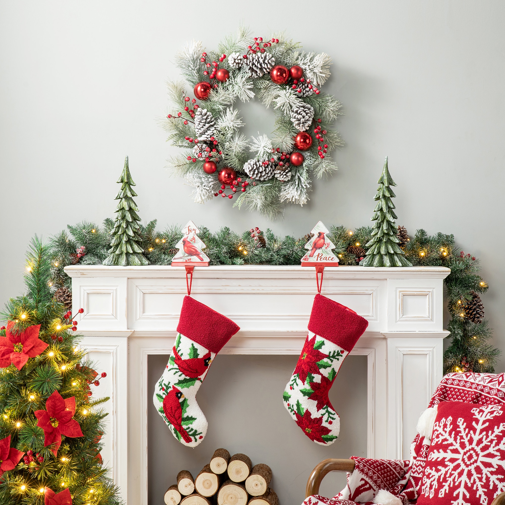 Glitzhome 1115203044 Artificial-Christmas-Wreaths - View #4