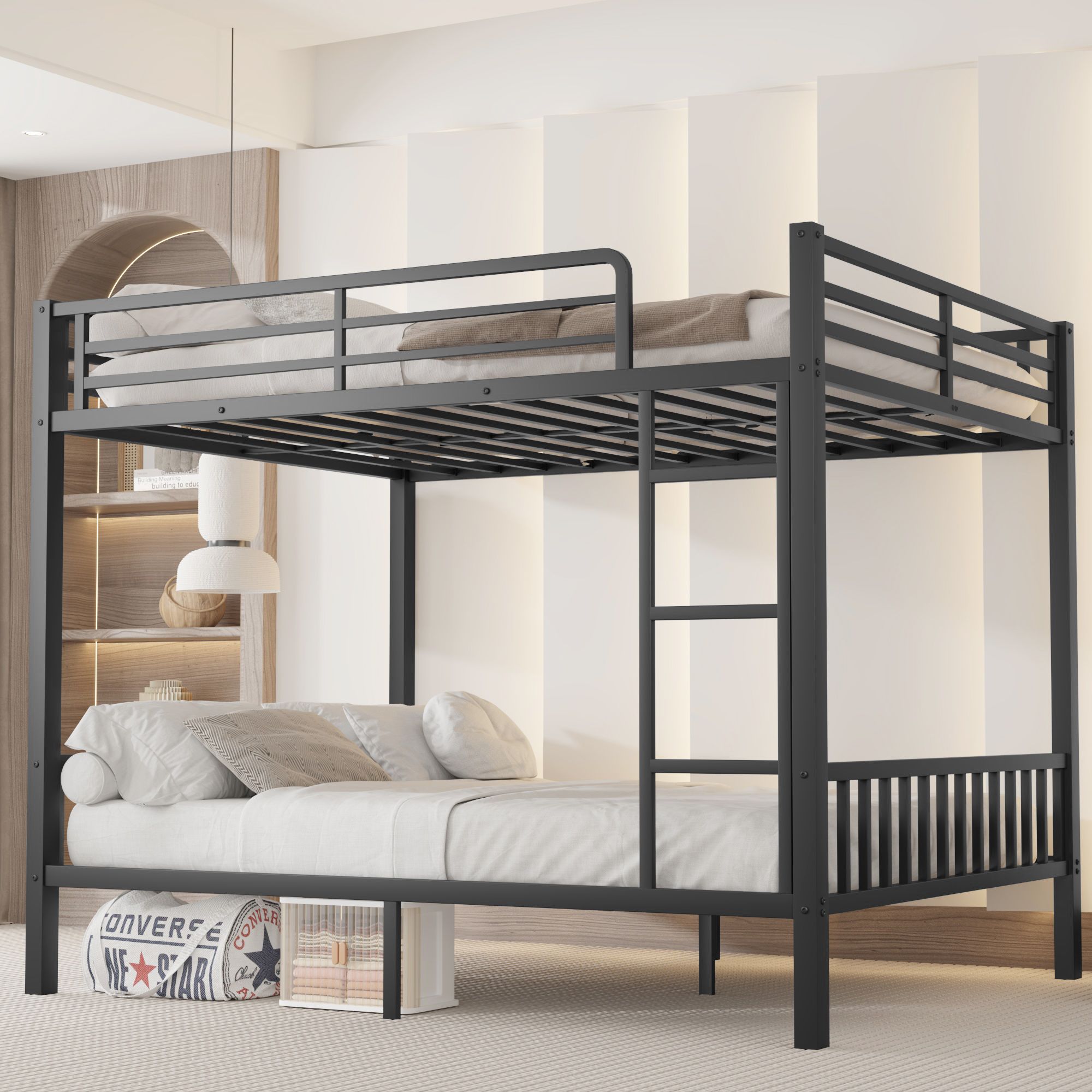 Yiekholo LL-1945AAB Black Twin over queen Bunk Bed