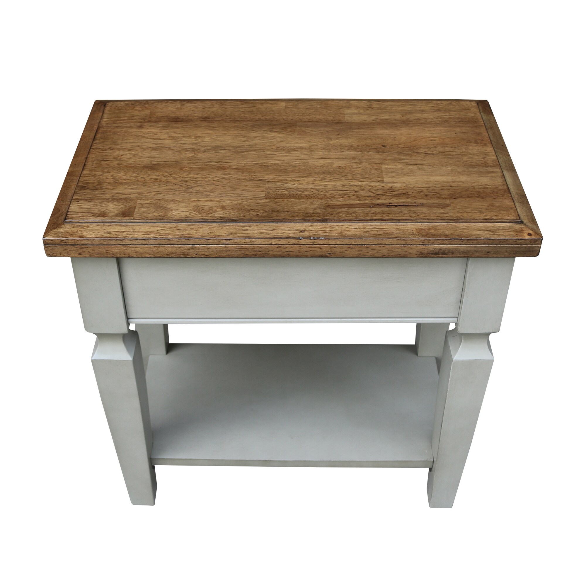 Vista Distressed Hickory and Stone Finish Side Table