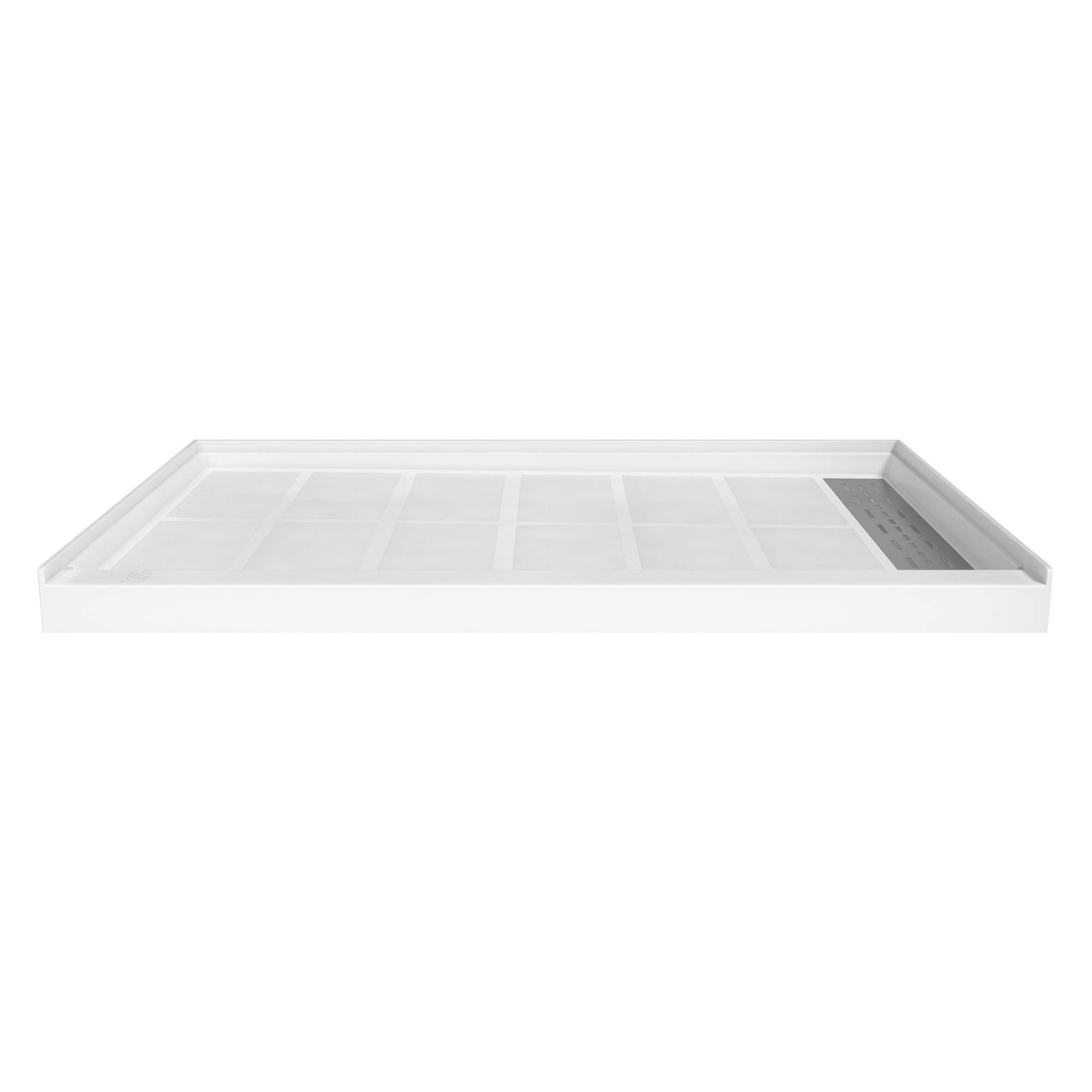 Vanityfus - 60 in. x 36 in. Single Threshold Solid Surface Shower Pan Base in White Right Drain w...