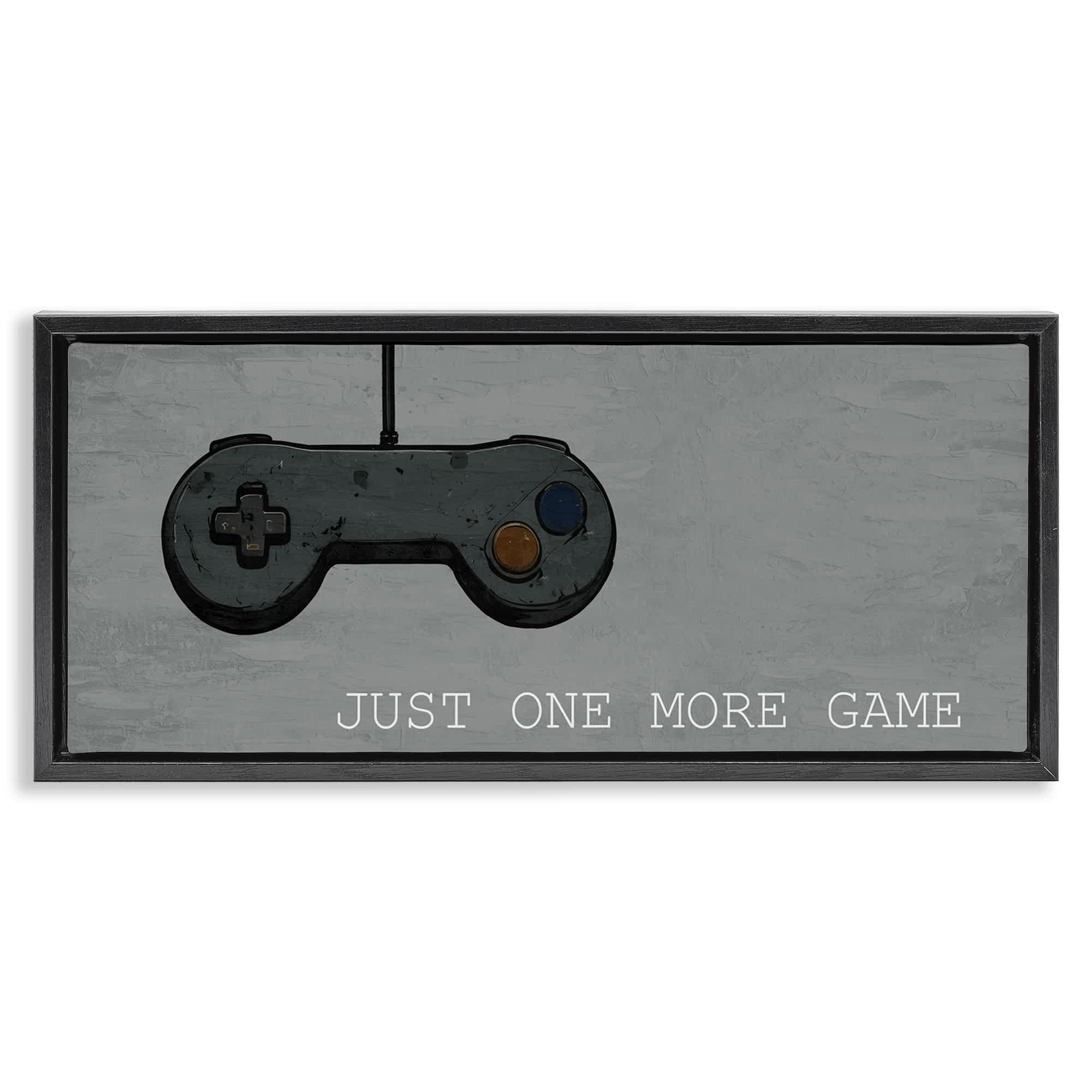 Stupell Industries BS-061-FFB-13X30 Just One More Rustic Gaming Black Framed Floater Canvas Wall Art By Kim Allen 31 x 14